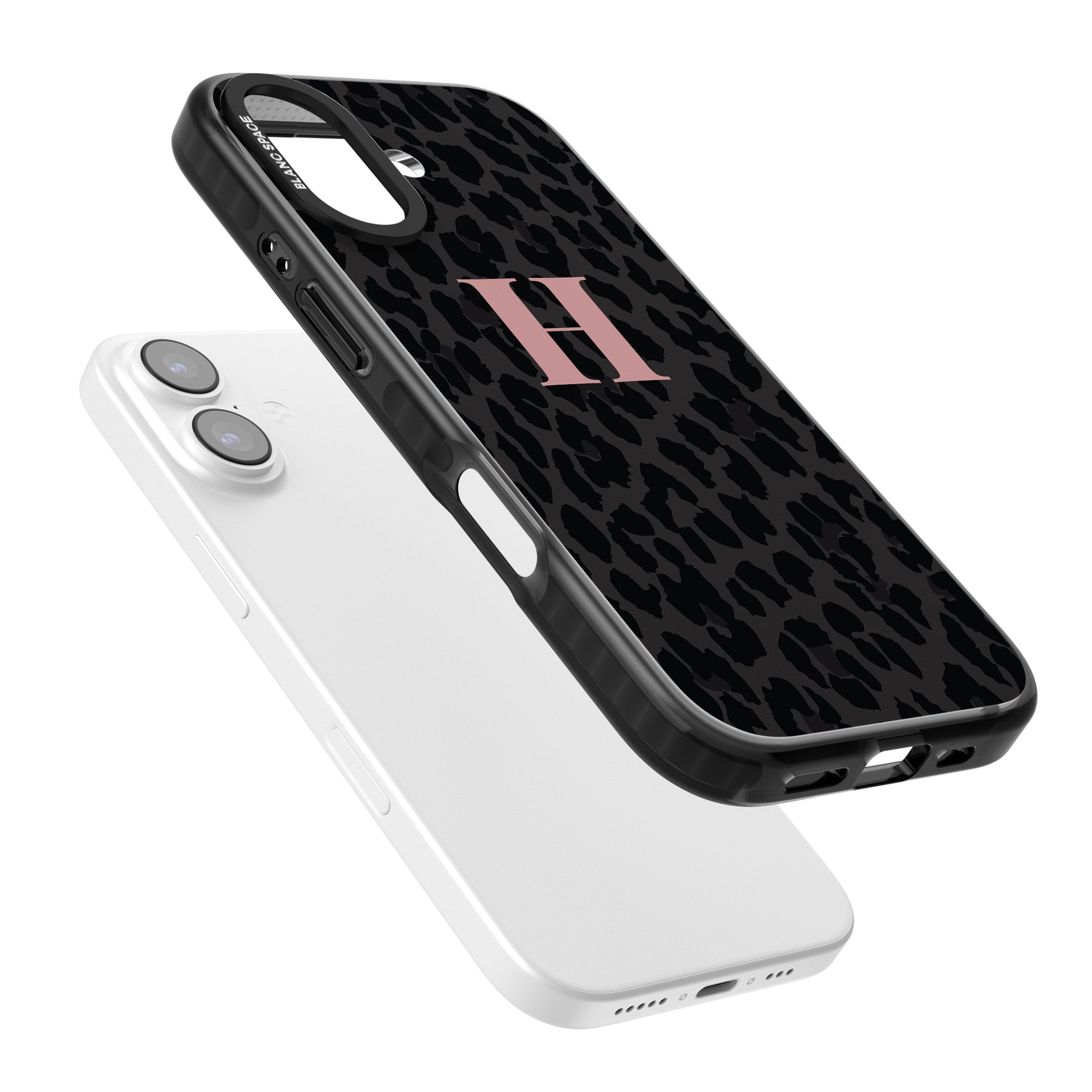 Personalised Pink Leopard Monogram iPhone 17 Impact Pro Black Phone Case Colours