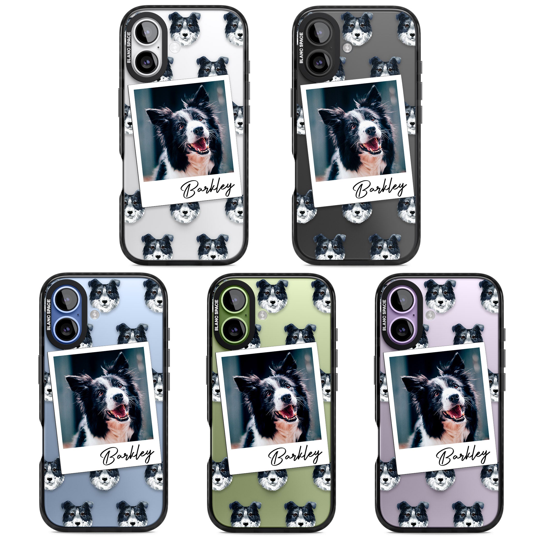 Personalised Border Collie Instant Camera Photo iPhone 17 Impact Pro Black Phone Case APT Impact Protection