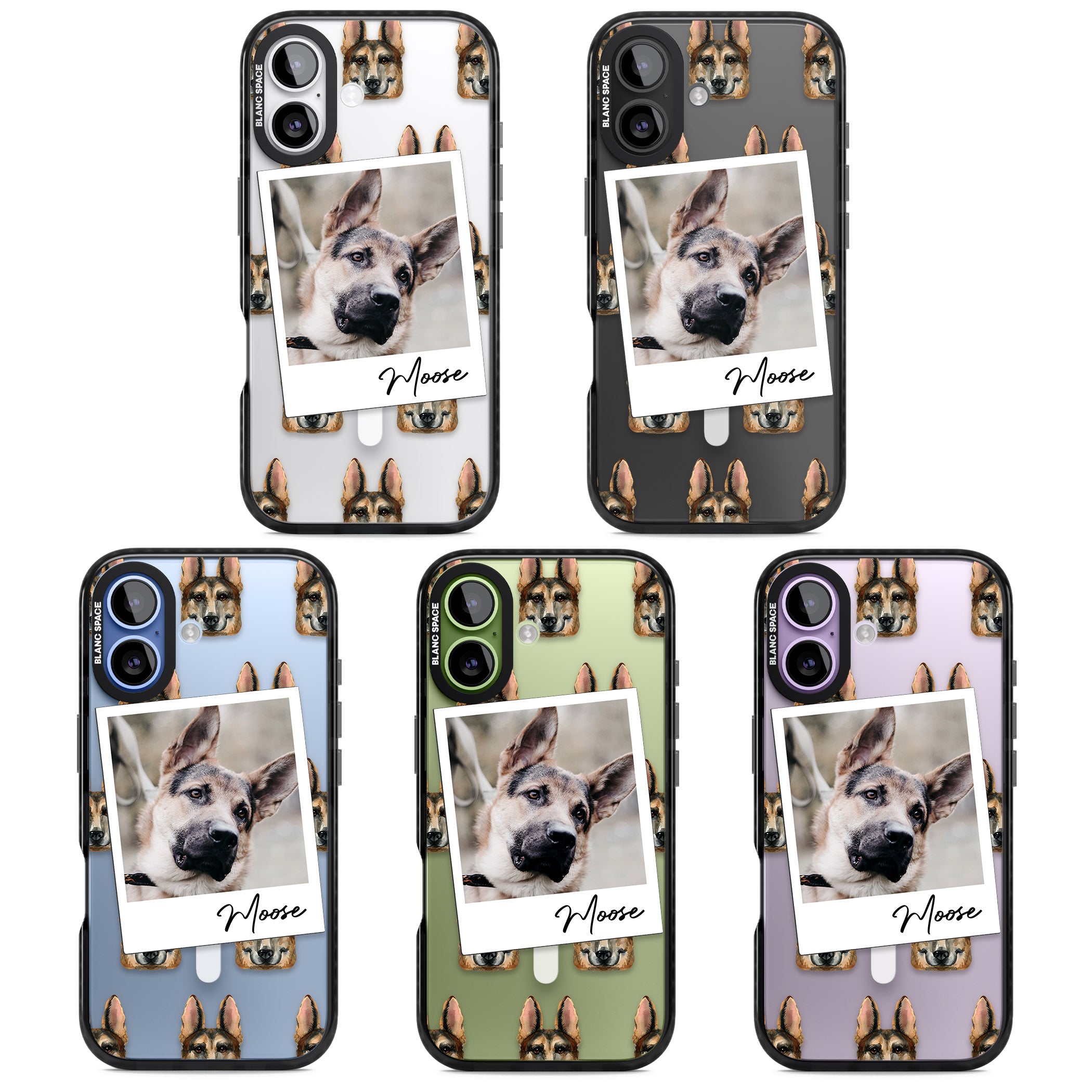 Personalised German Shepherd Instant Camera Photo iPhone 17 Impact Pro Black Phone Case APT Impact Protection