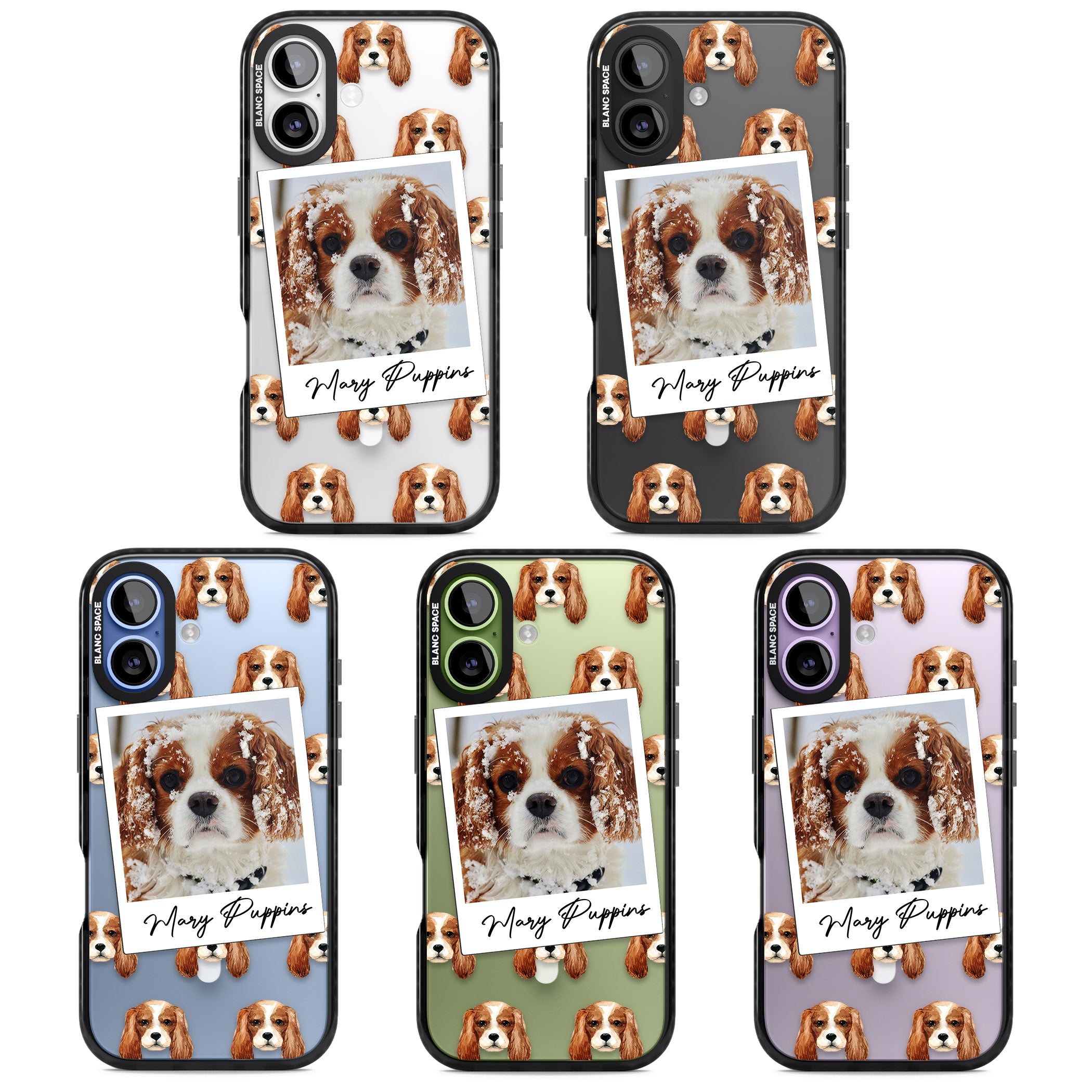 Personalised Cavalier King Charles Instant Camera Photo iPhone 17 Impact Pro Black Phone Case APT Impact Protection