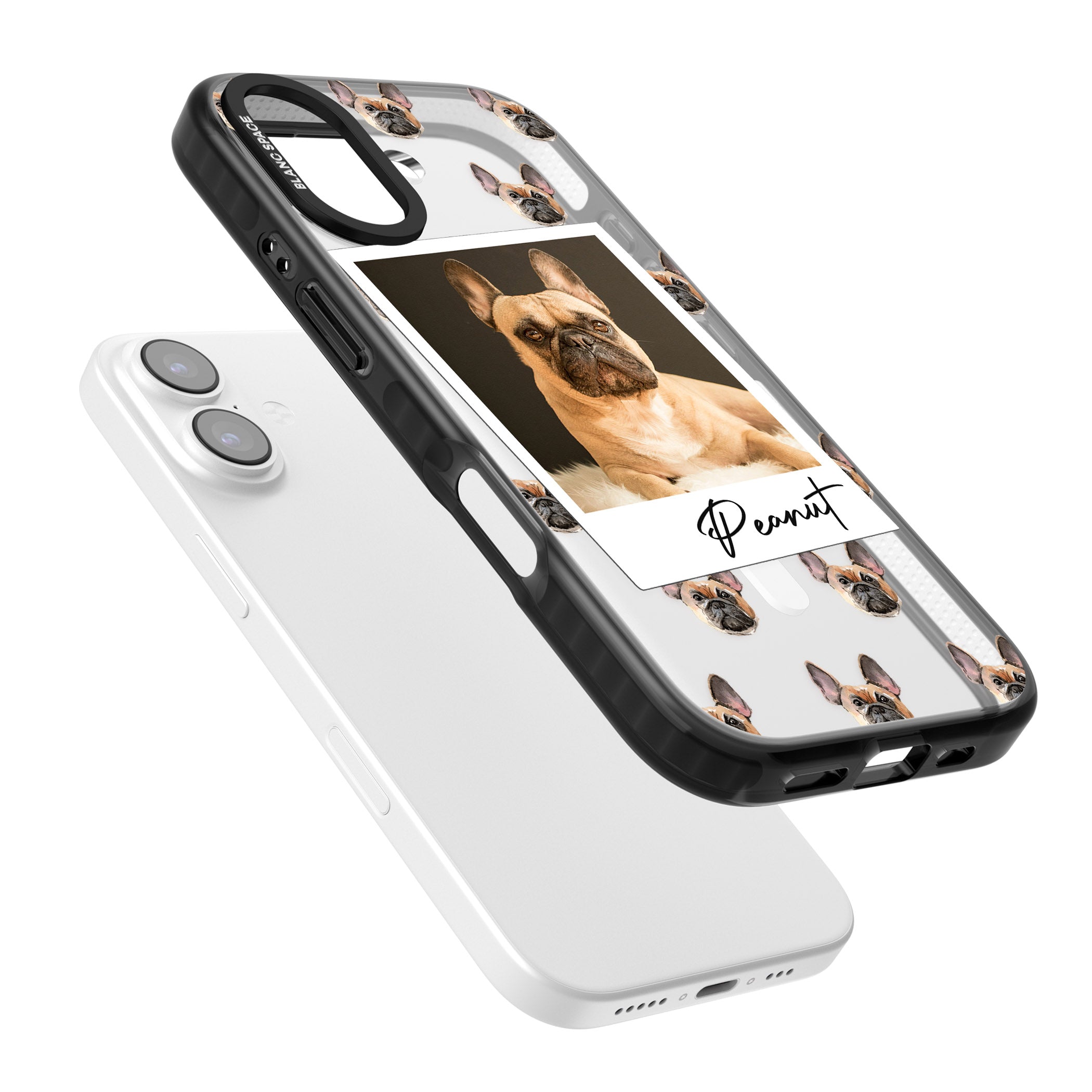 Personalised Tan French Bulldog Instant Camera Photo iPhone 17 Impact Pro Black Phone Case Colours