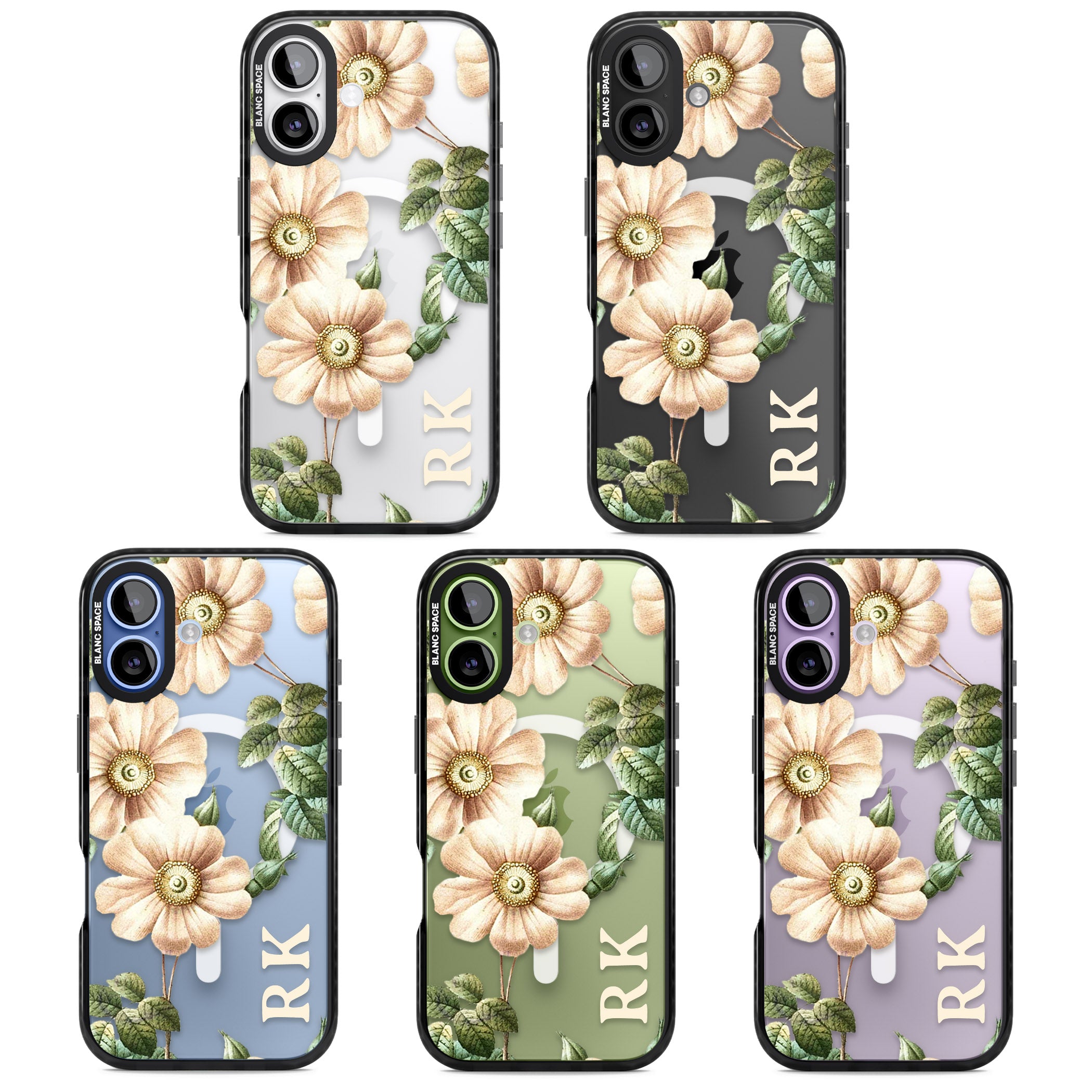 Personalised Vintage Floral Anemone iPhone 17 Impact Pro Black Phone Case APT Impact Protection