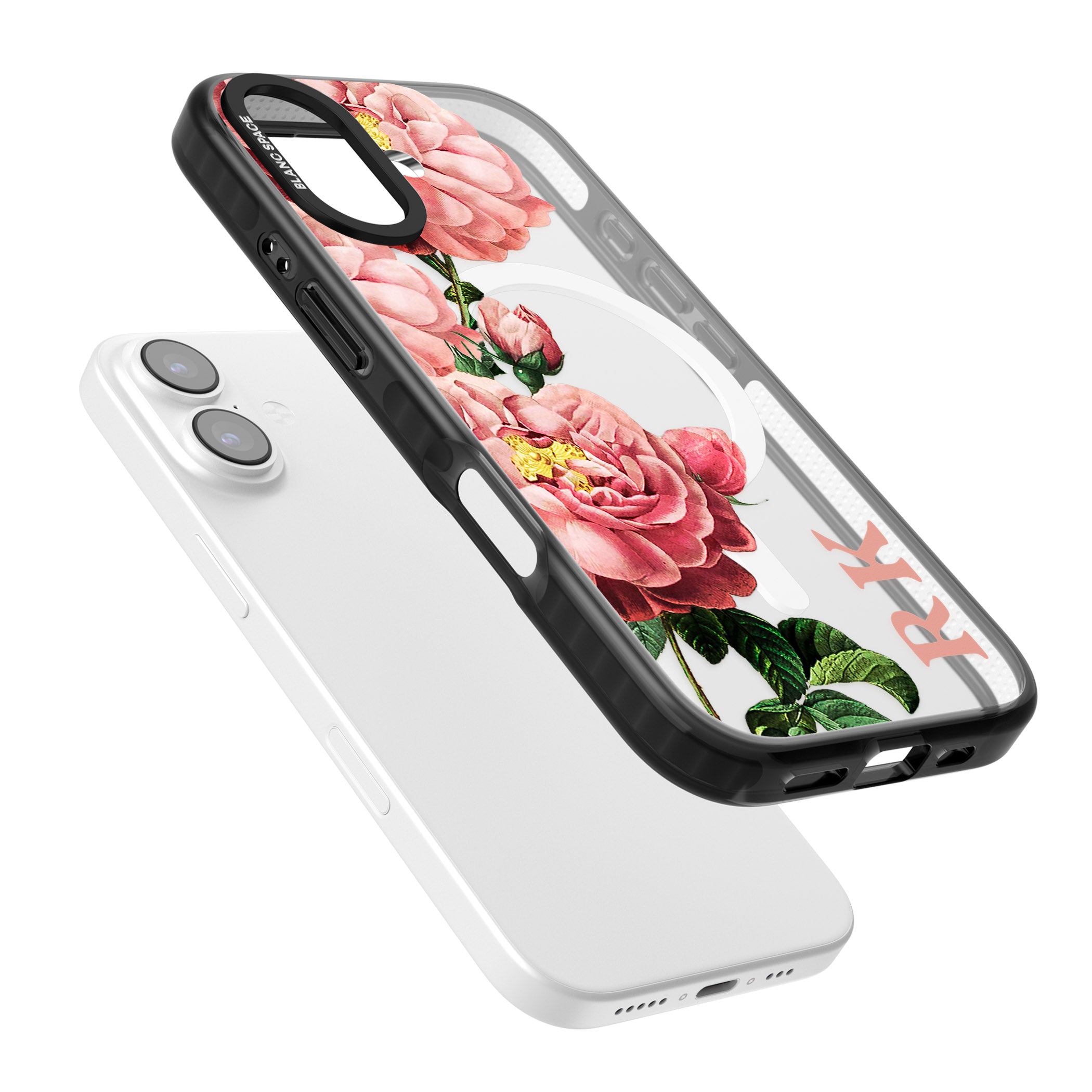 Personalised Vintage Floral Peonies iPhone 17 Impact Pro Black Phone Case Colours