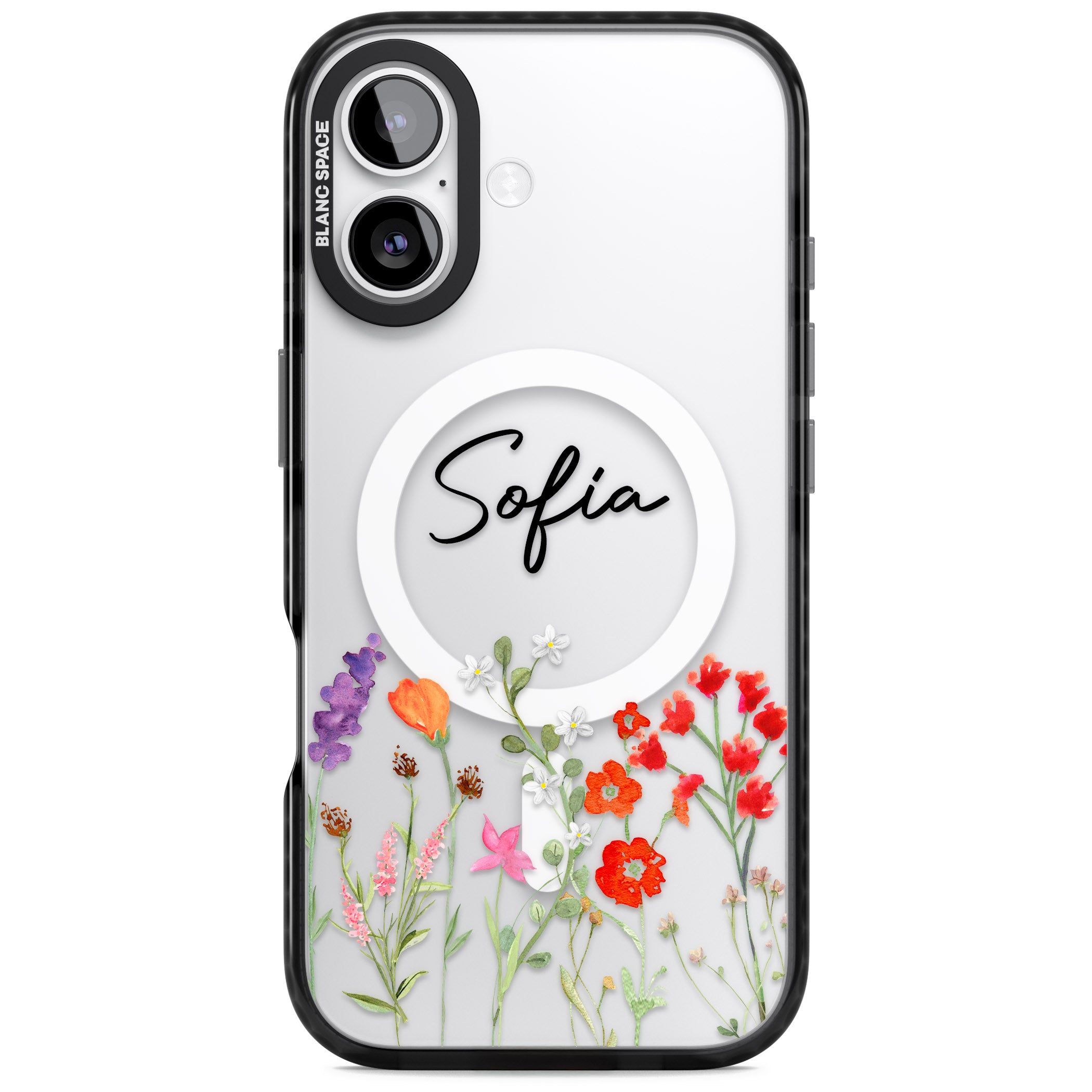 Personalised Spring Wildflowers iPhone 17 Impact Pro Black Phone Case