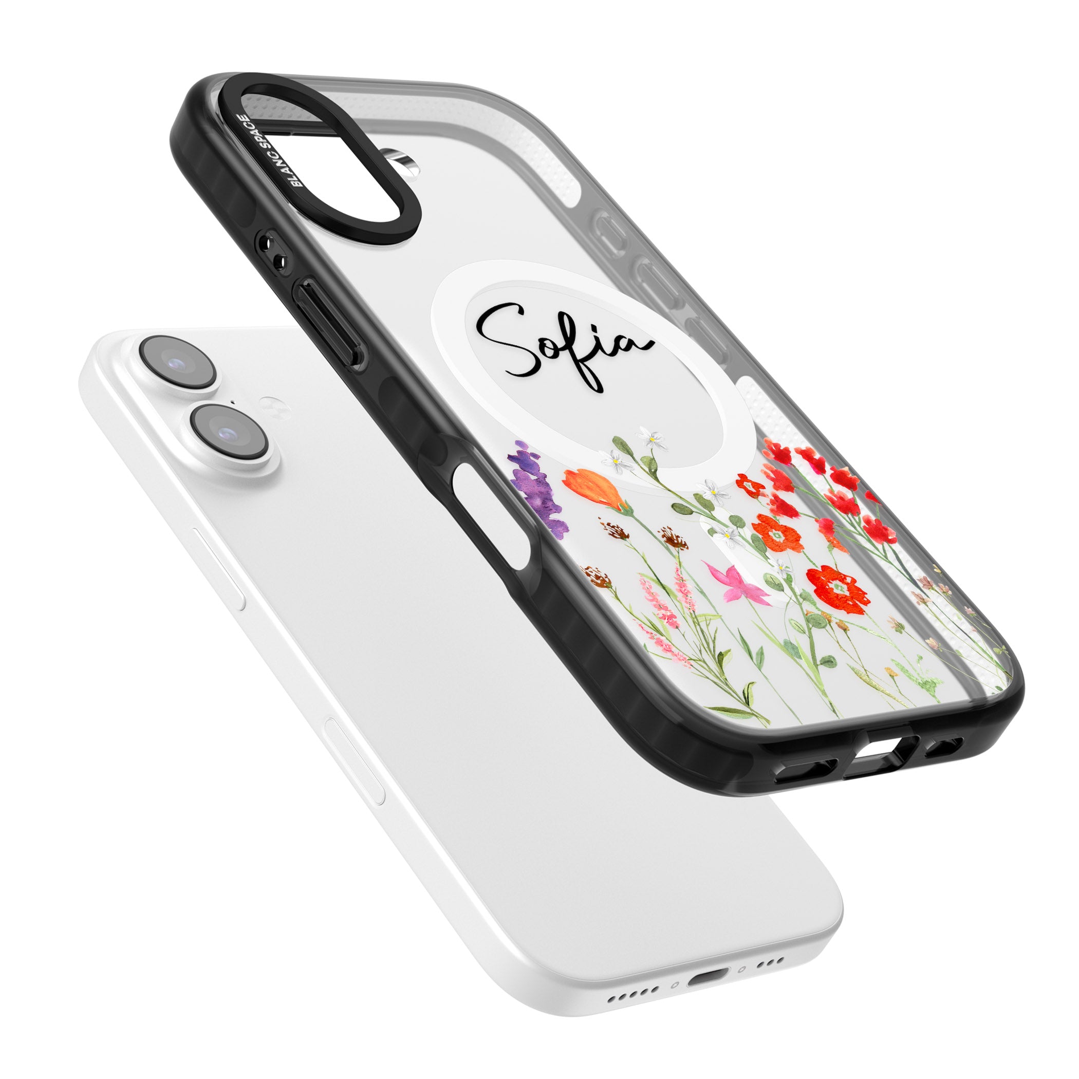 Personalised Spring Wildflowers iPhone 17 Impact Pro Black Phone Case Colours