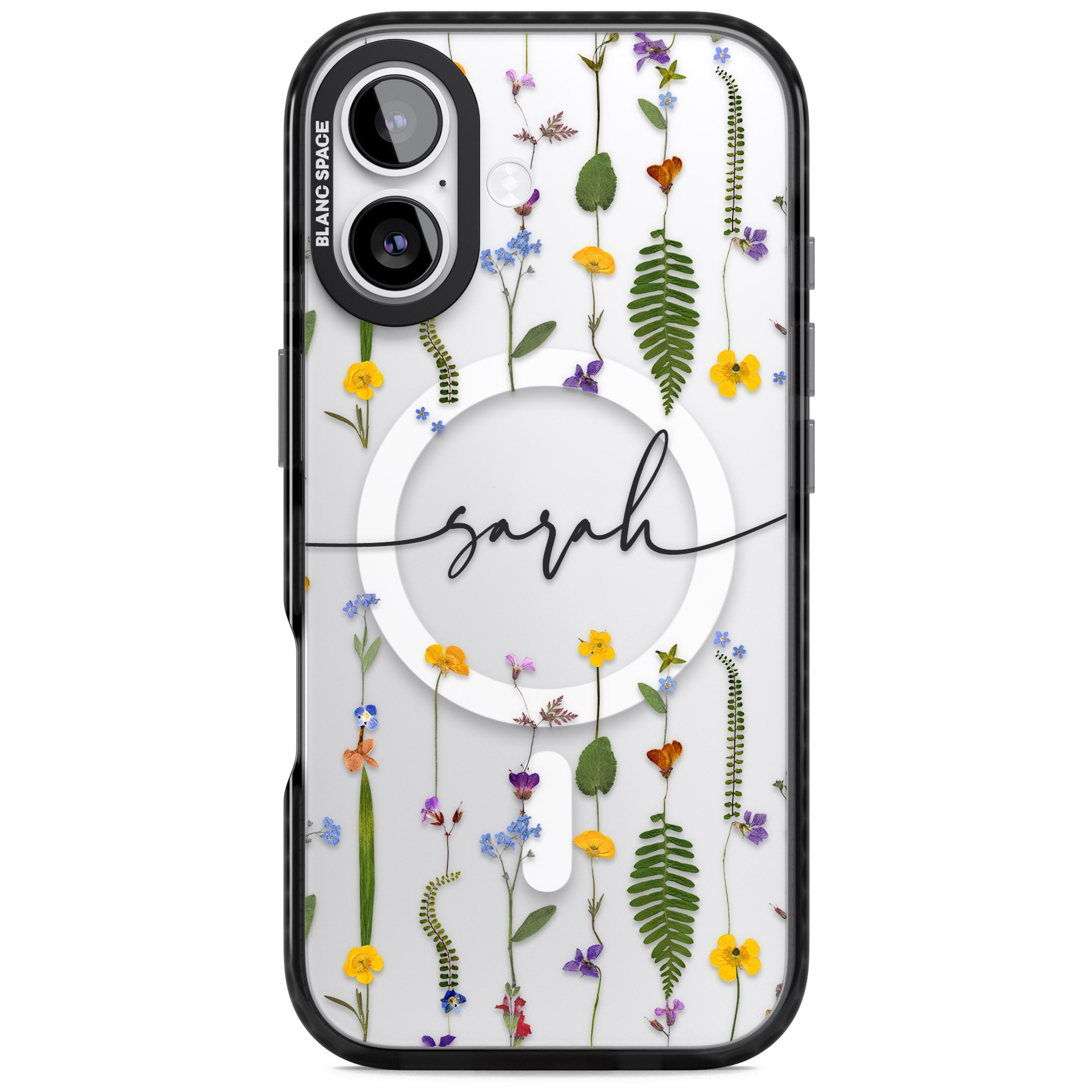Personalised Wildflower Chain iPhone 17 Impact Pro Black Phone Case