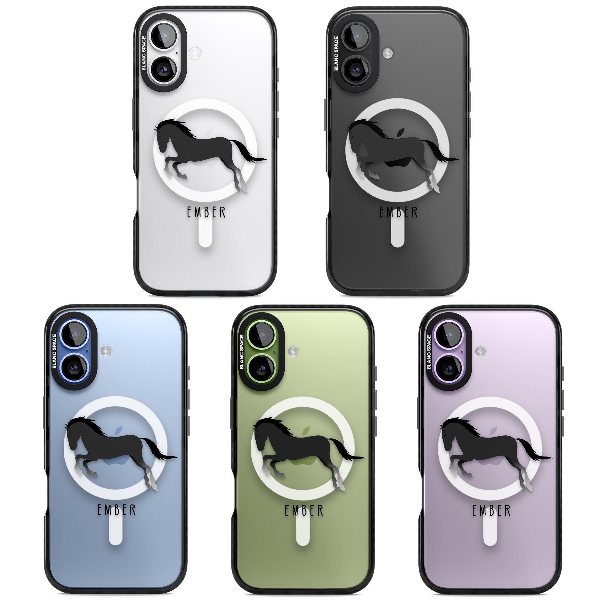 Personalised Black Horse iPhone 17 Impact Pro Black Phone Case APT Impact Protection