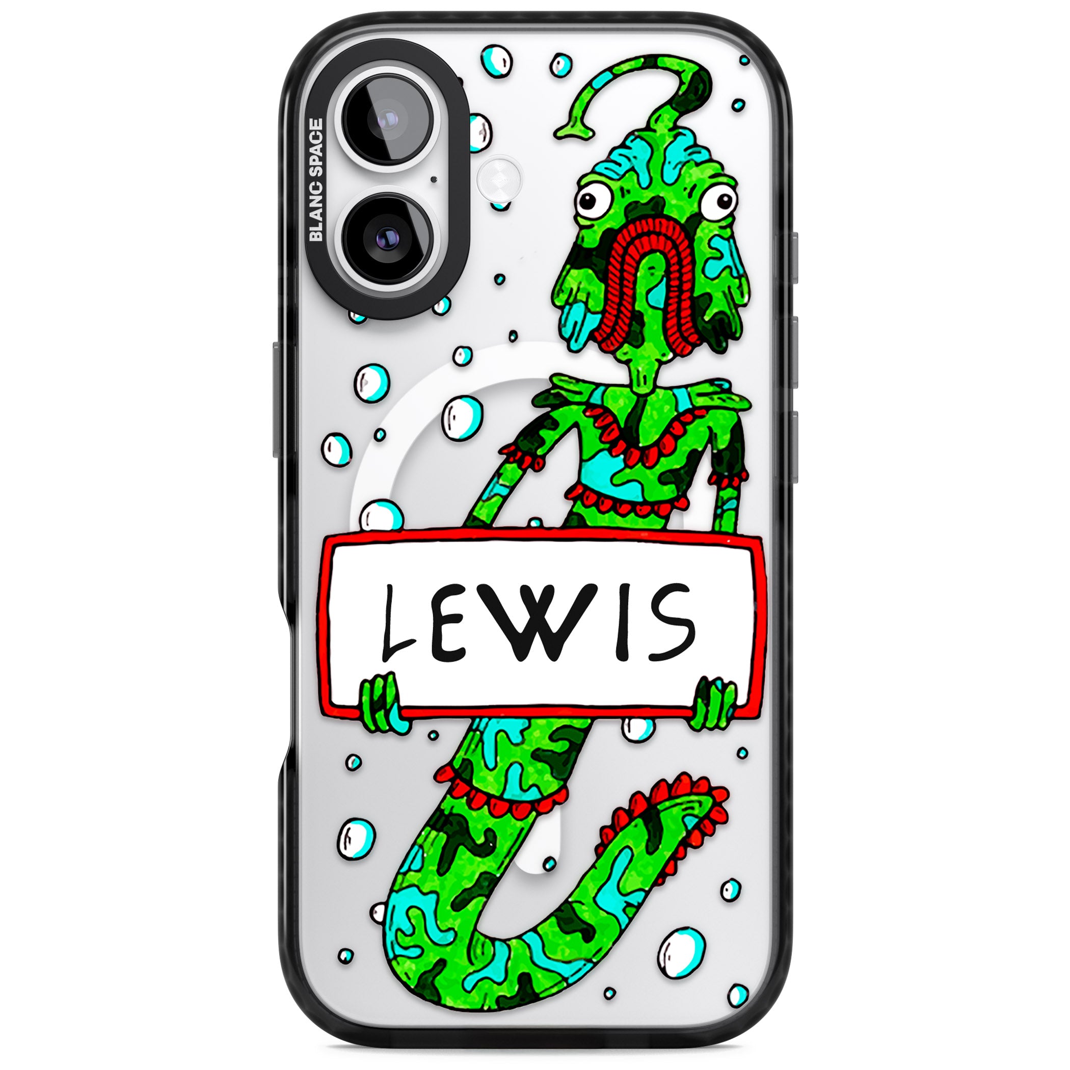 Personalised Fish Boy iPhone 17 Impact Pro Black Phone Case