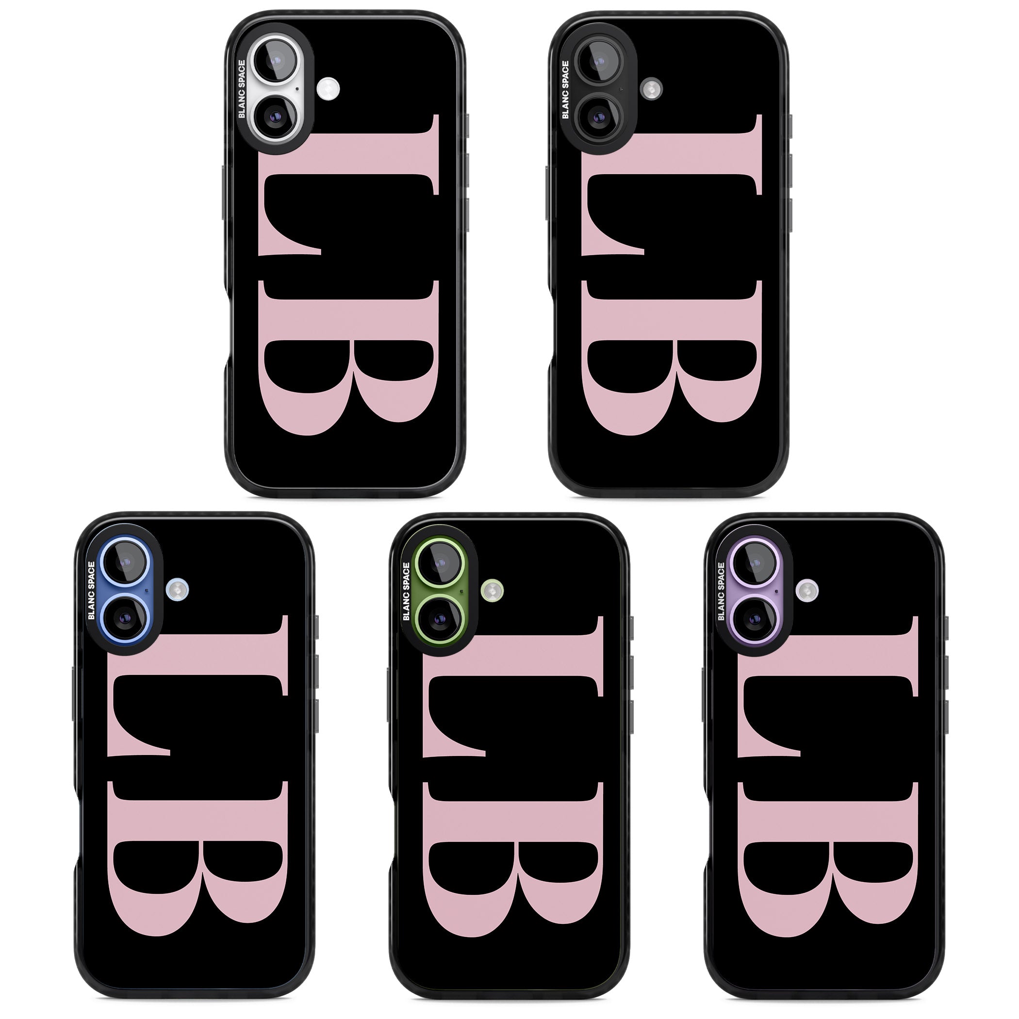 Personalised Pink & Black Green Letters iPhone 17 Impact Pro Black Phone Case APT Impact Protection