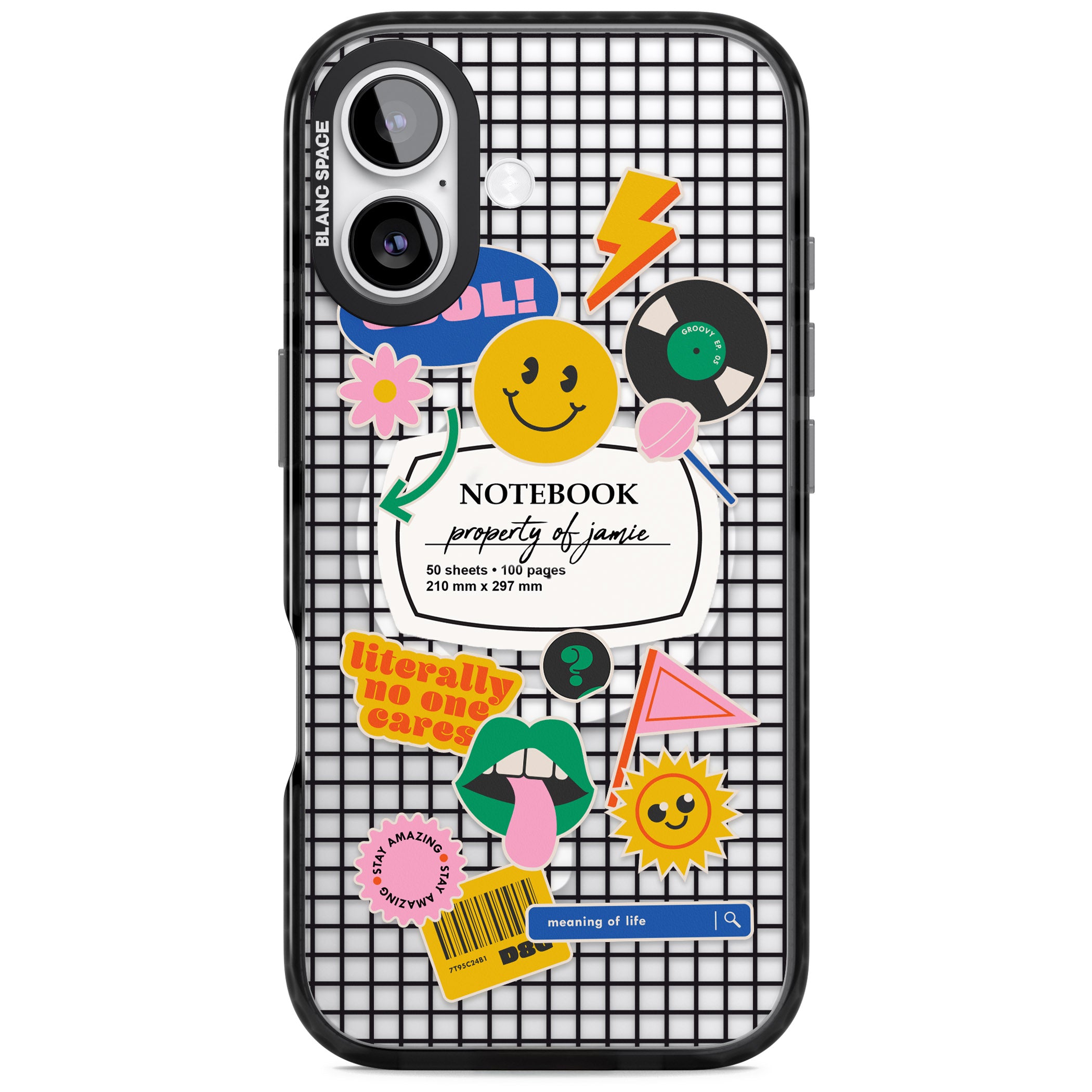 Personalised Sticker Mix Grid iPhone 17 Impact Pro Black Phone Case