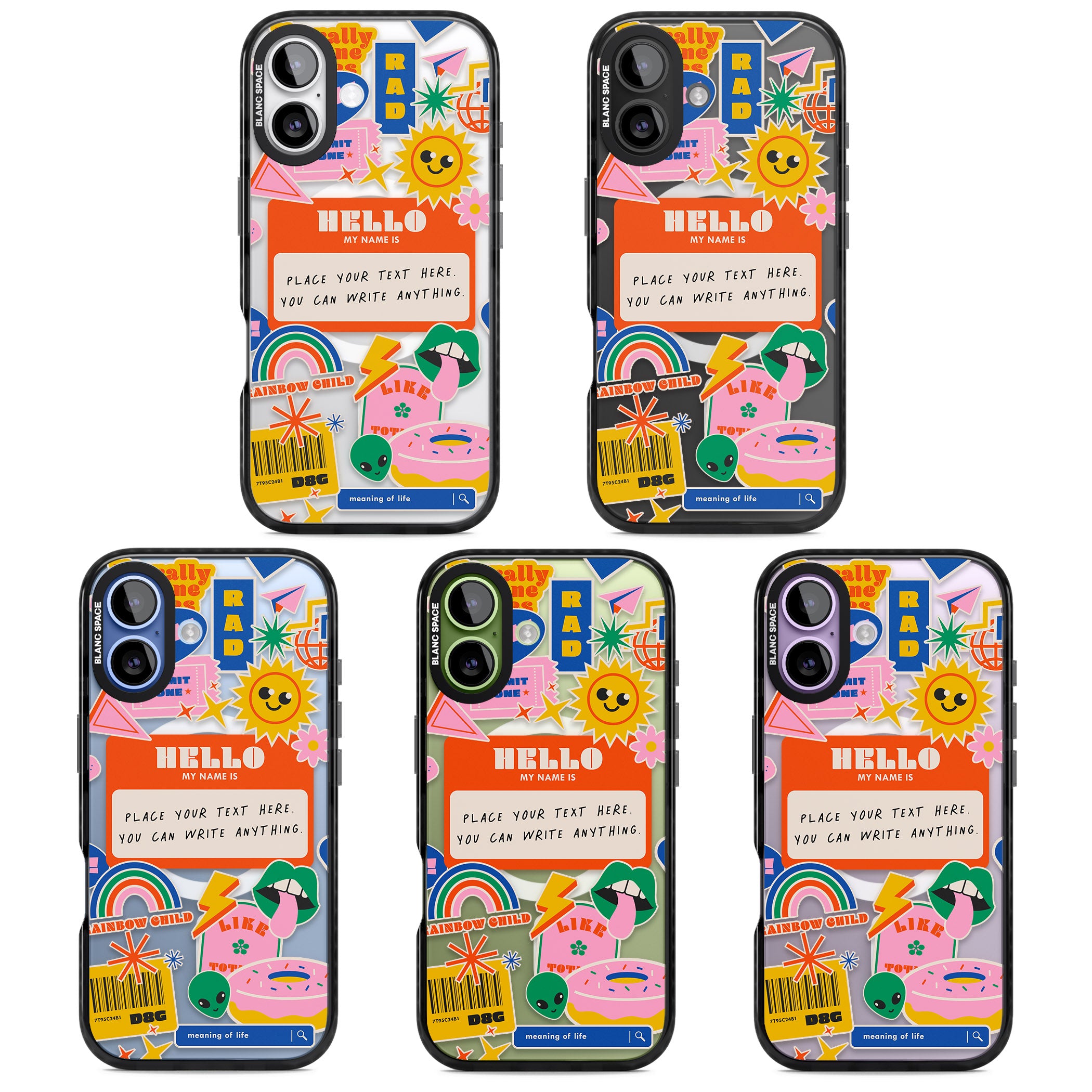 Personalised Retro Vibes Sticker iPhone 17 Impact Pro Black Phone Case APT Impact Protection