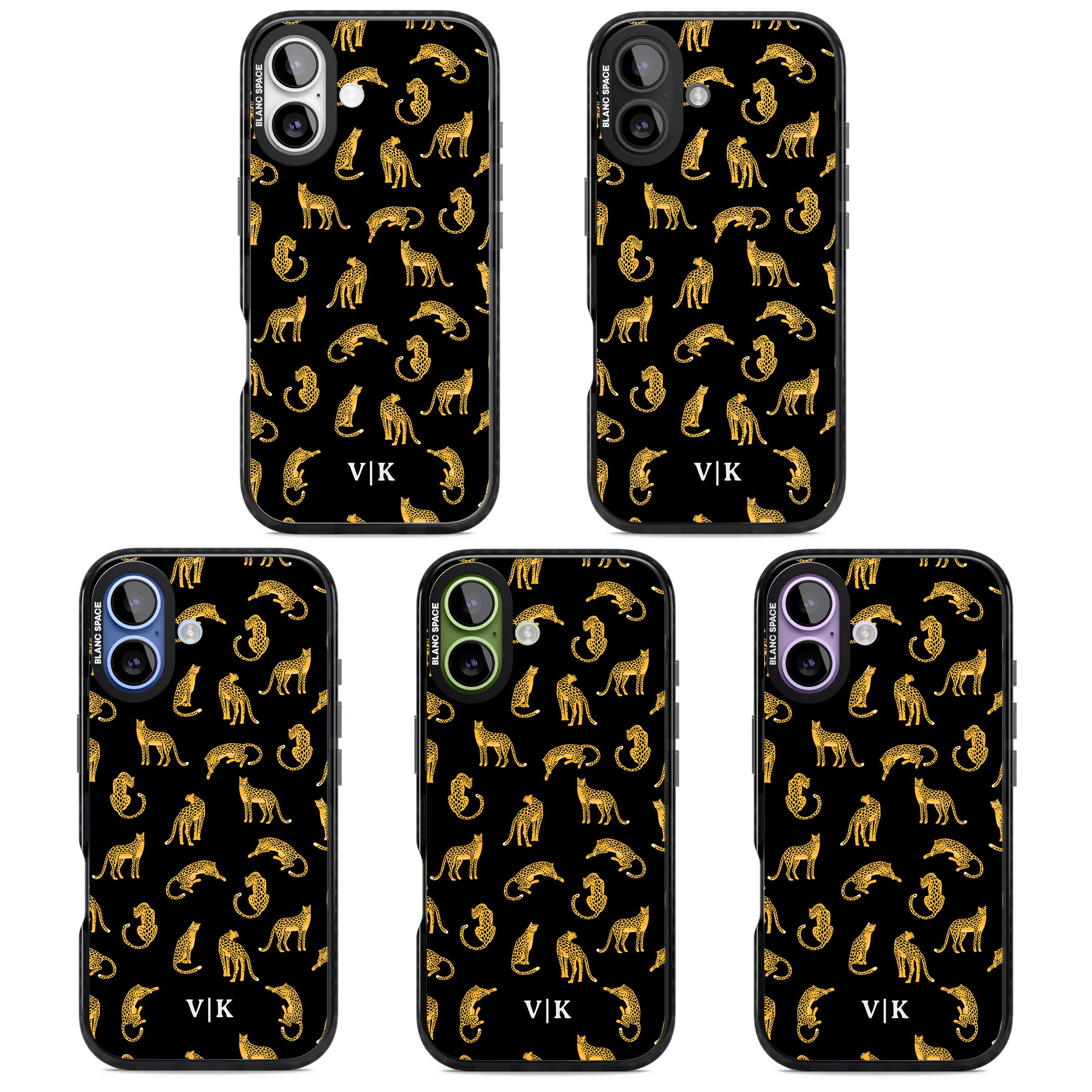 Personalised Gold Cheetah Pattern iPhone 17 Impact Pro Black Phone Case APT Impact Protection