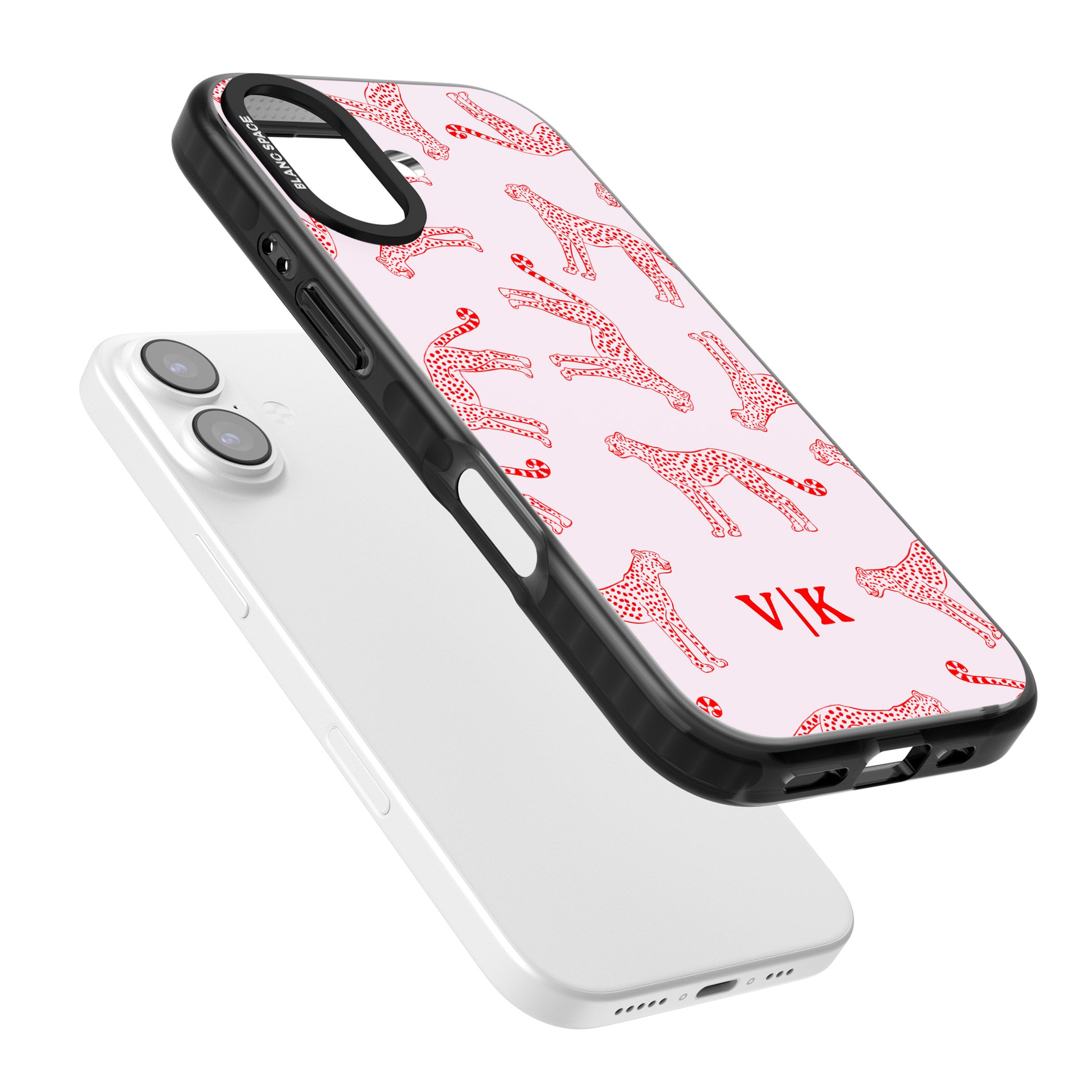 Personalised Red & Pink Cheetah iPhone 17 Impact Pro Black Phone Case Colours