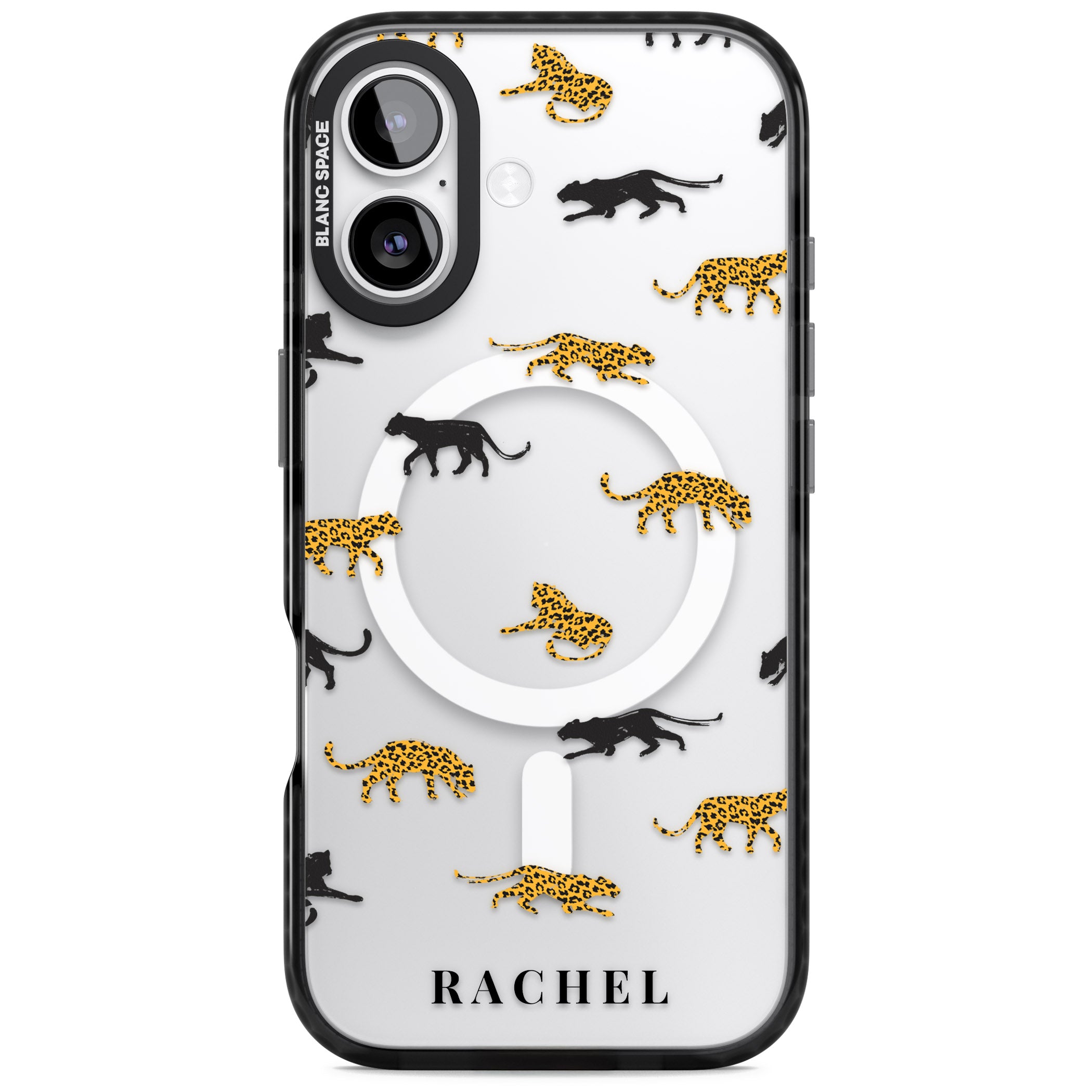 Personalised Jaguar Pattern iPhone 17 Impact Pro Black Phone Case