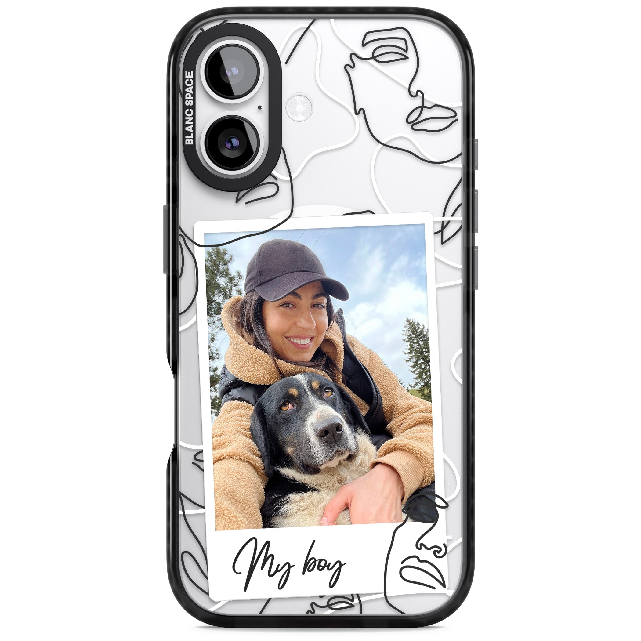 Personalised Abstract Faces Instant Photo iPhone 17 Impact Pro Black Phone Case