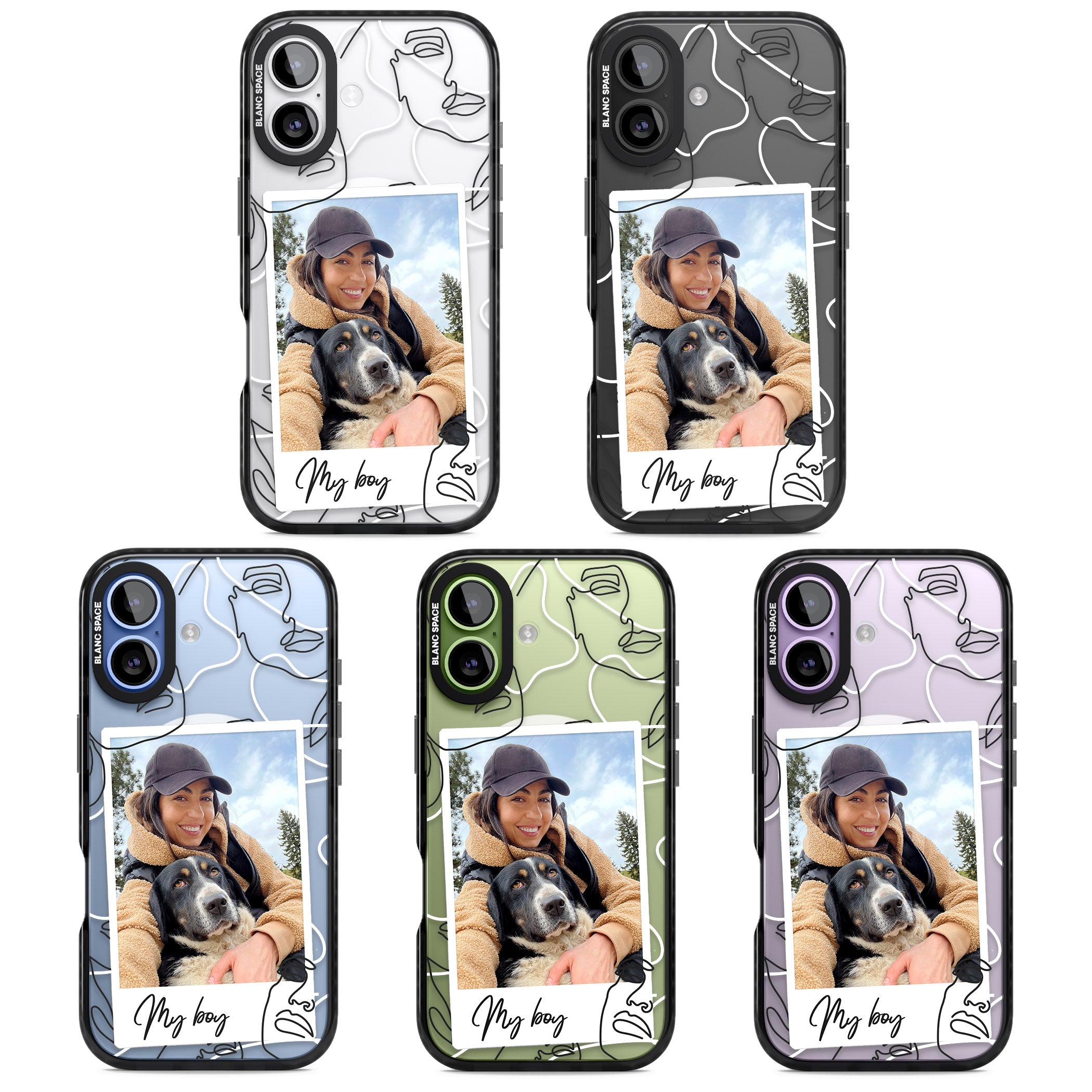 Personalised Abstract Faces Instant Photo iPhone 17 Impact Pro Black Phone Case APT Impact Protection