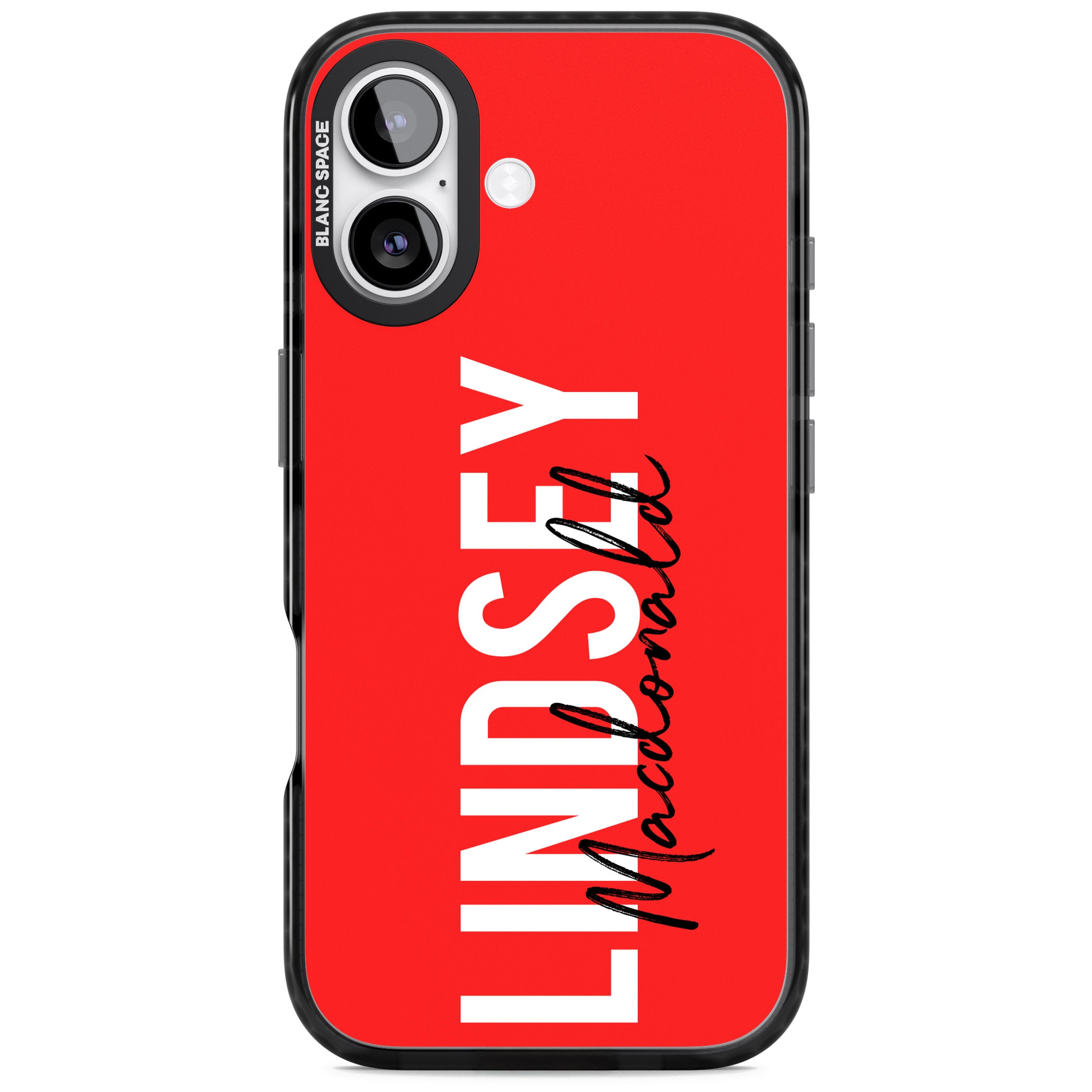 Personalised Bold Name: Red iPhone 17 Impact Pro Black Phone Case