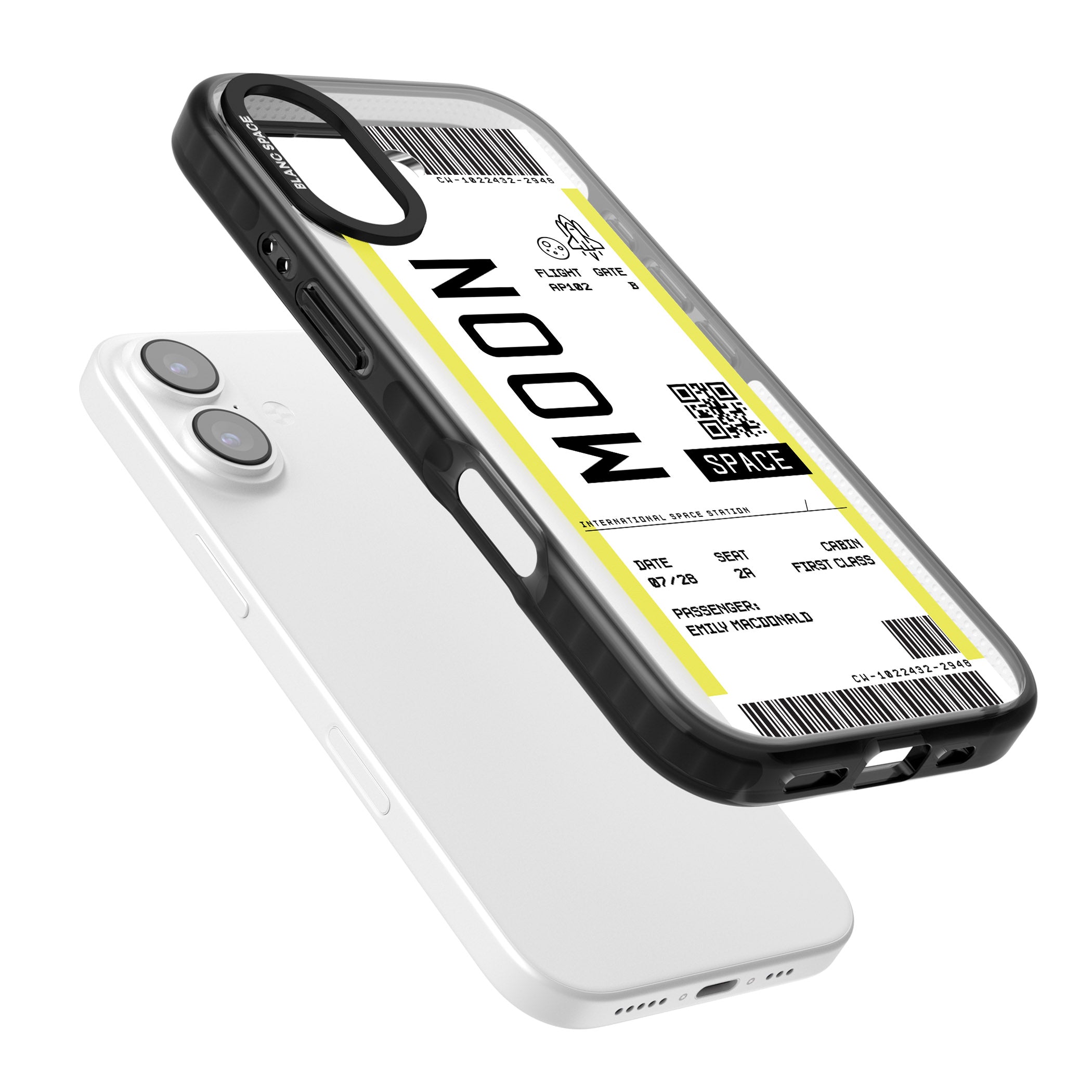 Personalised Moon Travel Ticket iPhone 17 Impact Pro Black Phone Case Colours