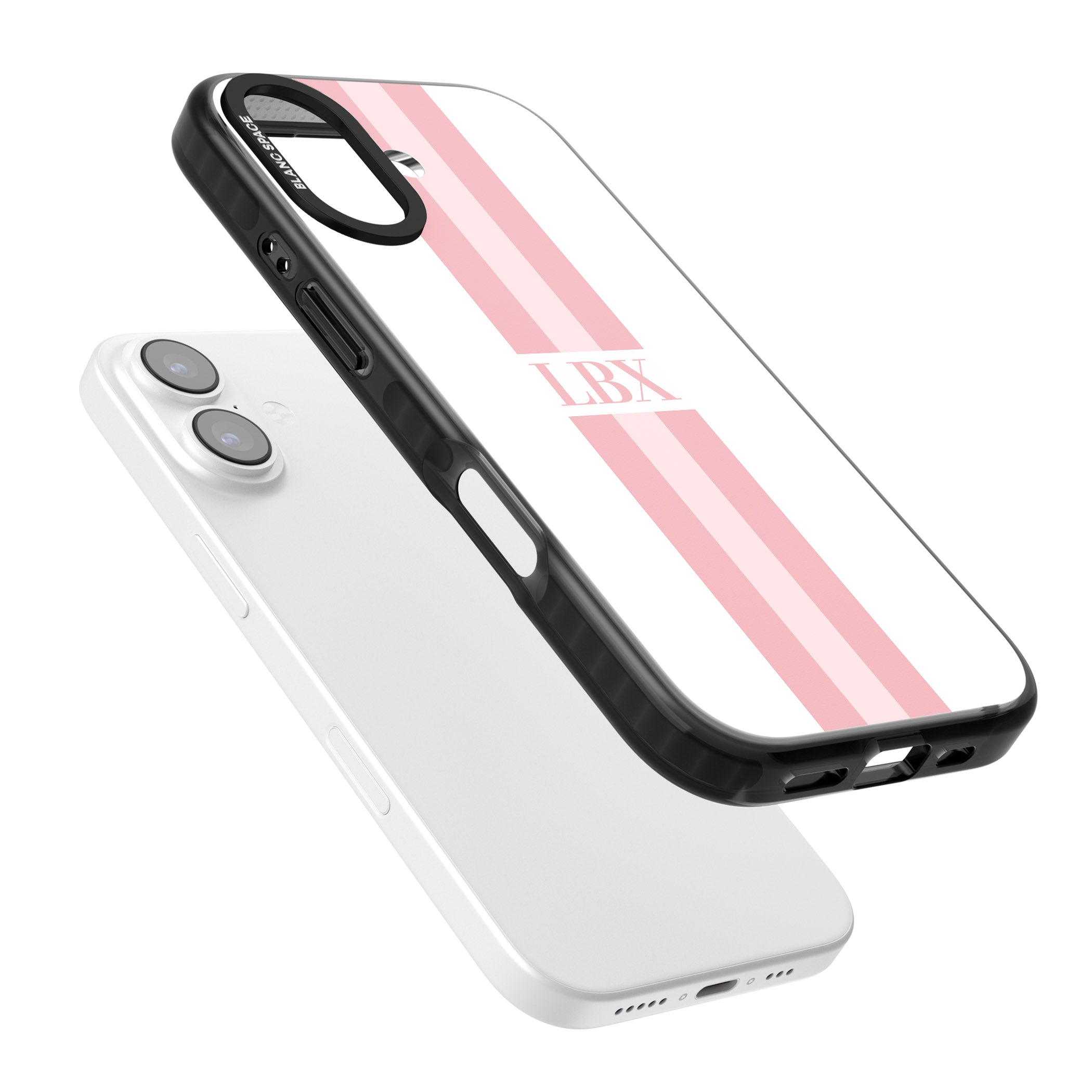 Personalised Minimal Pink Stripe iPhone 17 Impact Pro Black Phone Case Colours