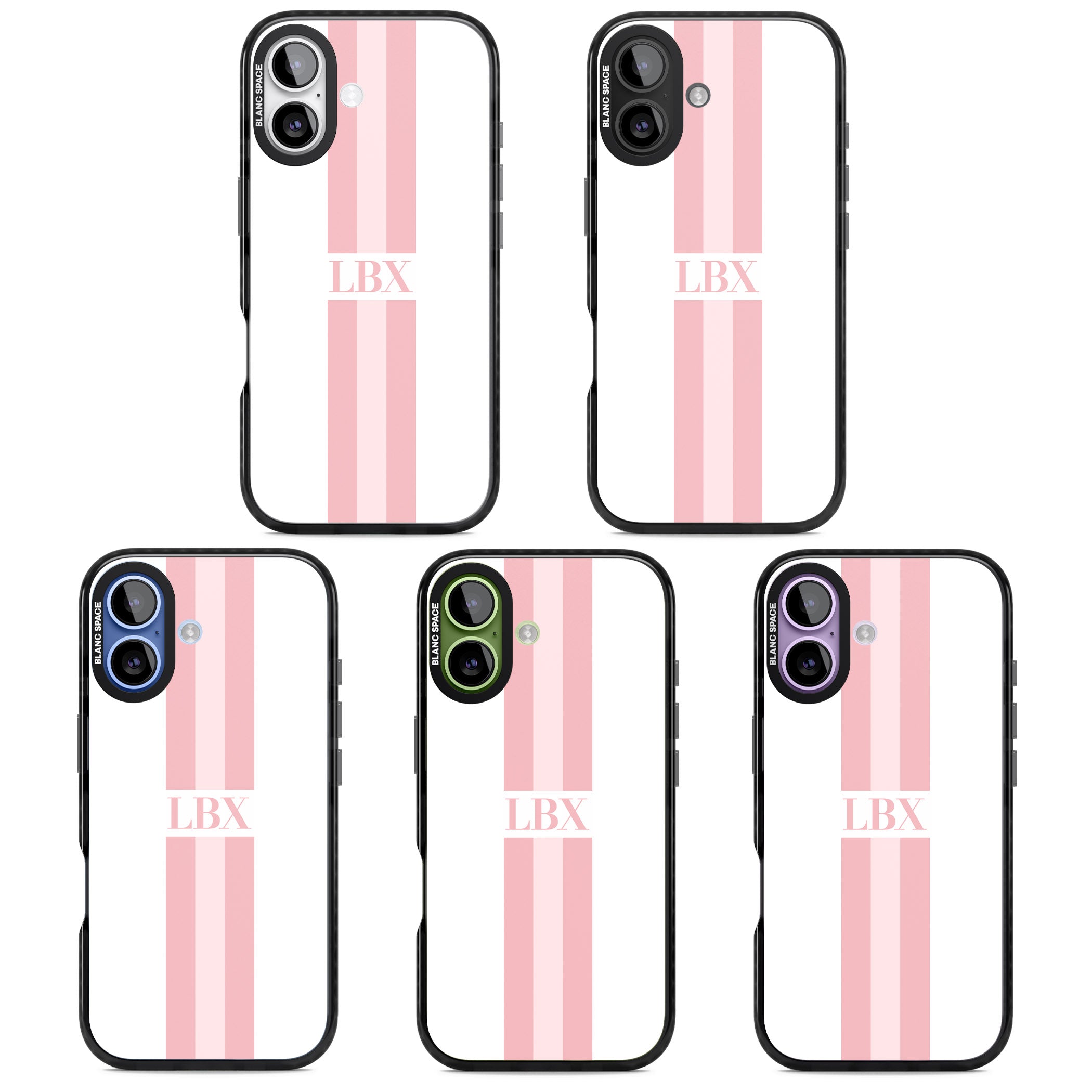 Personalised Minimal Pink Stripe iPhone 17 Impact Pro Black Phone Case APT Impact Protection