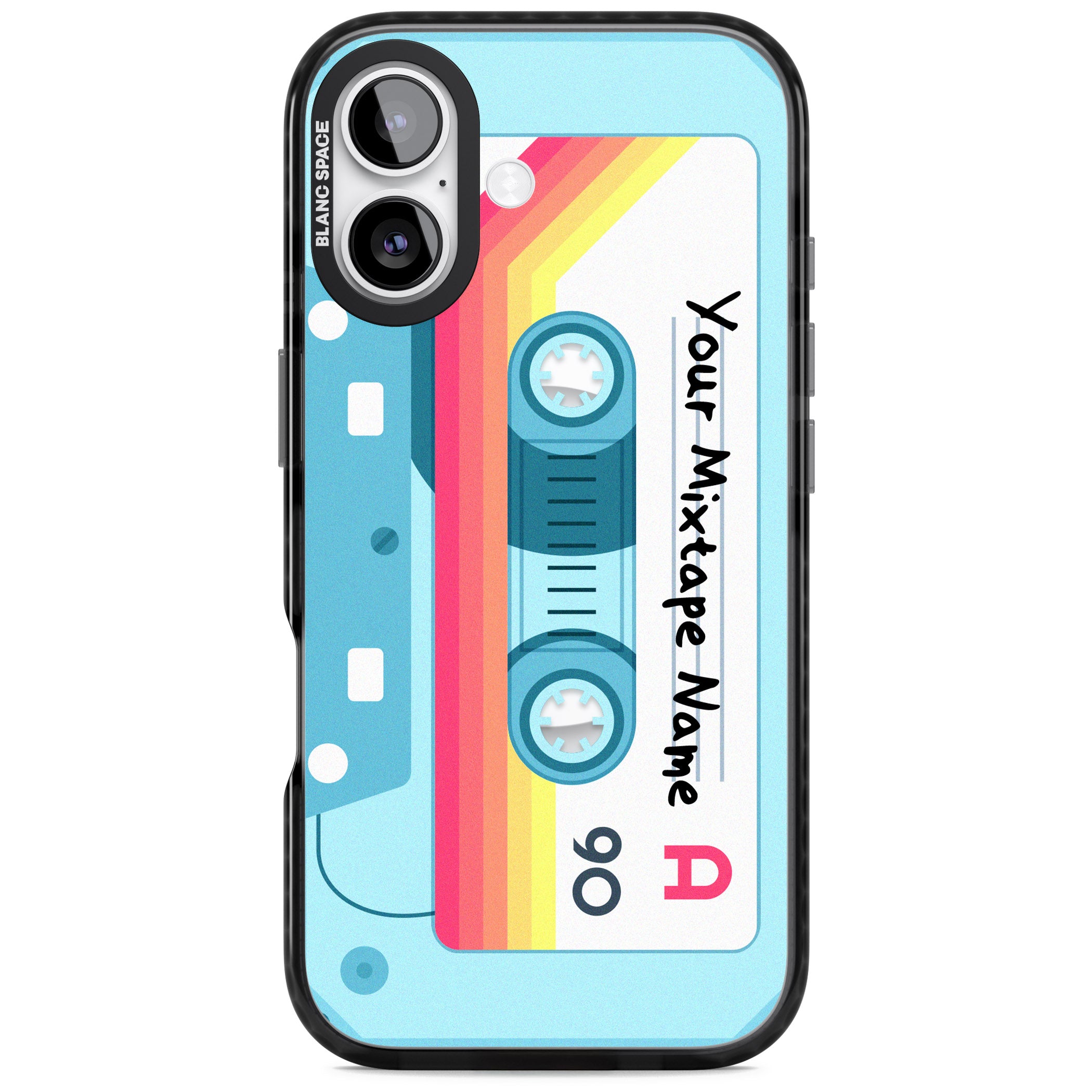 Personalised Retro Mixtape Sporty iPhone 17 Impact Pro Black Phone Case