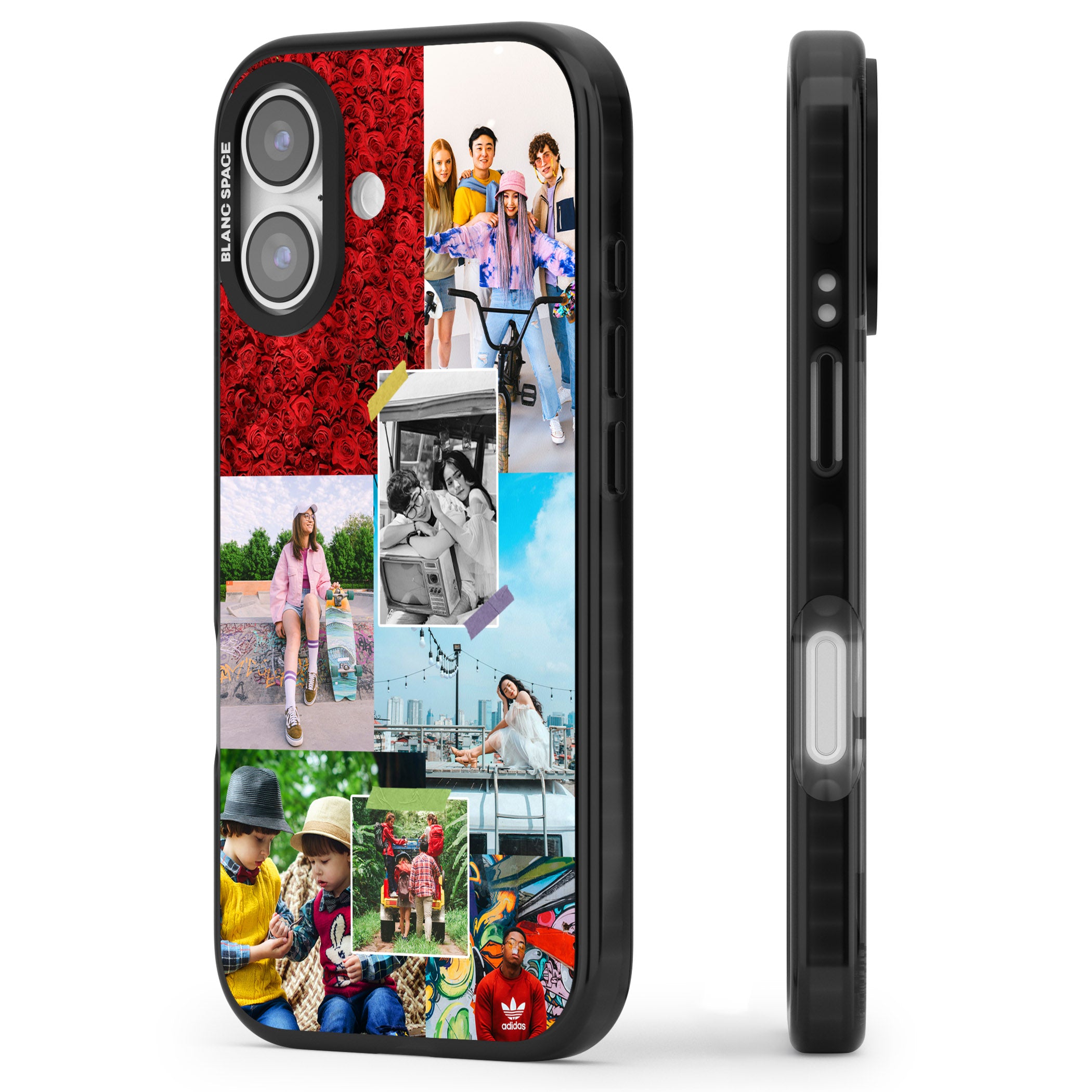 Personalised Photo Collage iPhone 17 Impact Pro Black Phone Case Side Profile