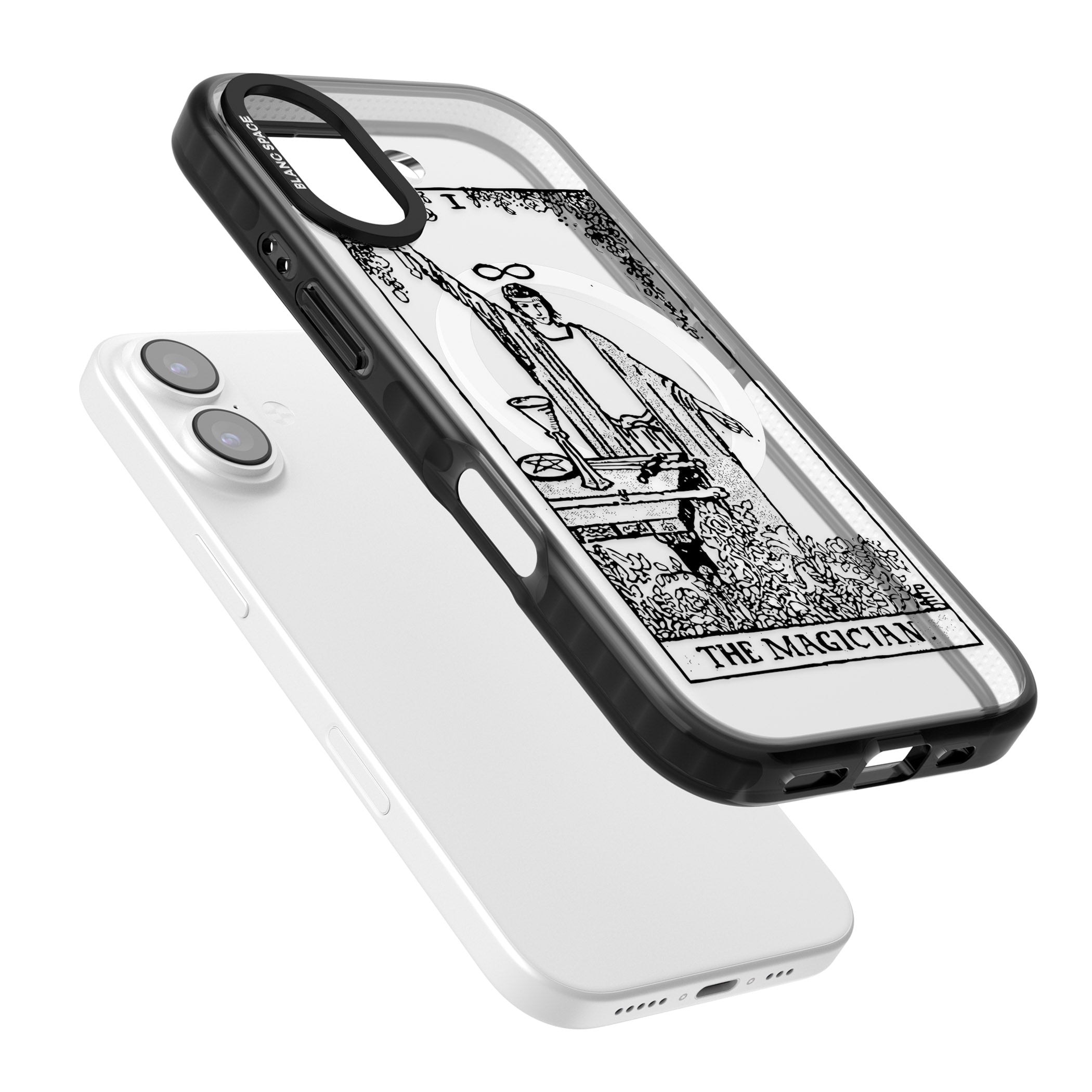 Personalised The Magician Tarot Transparent iPhone 17 Impact Pro Black Phone Case Colours