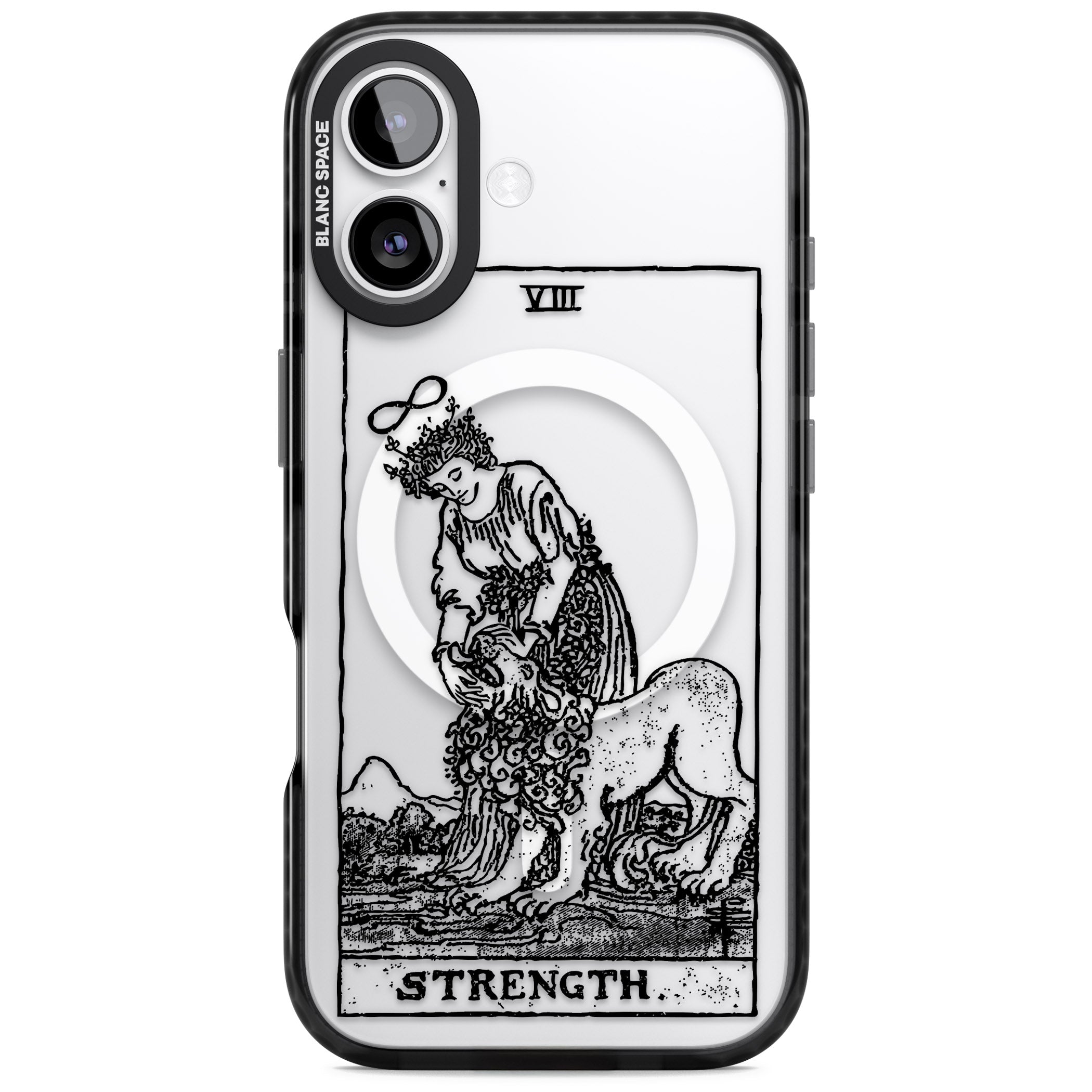 Personalised Strength Tarot Card (Clear) iPhone 17 Impact Pro Black Phone Case