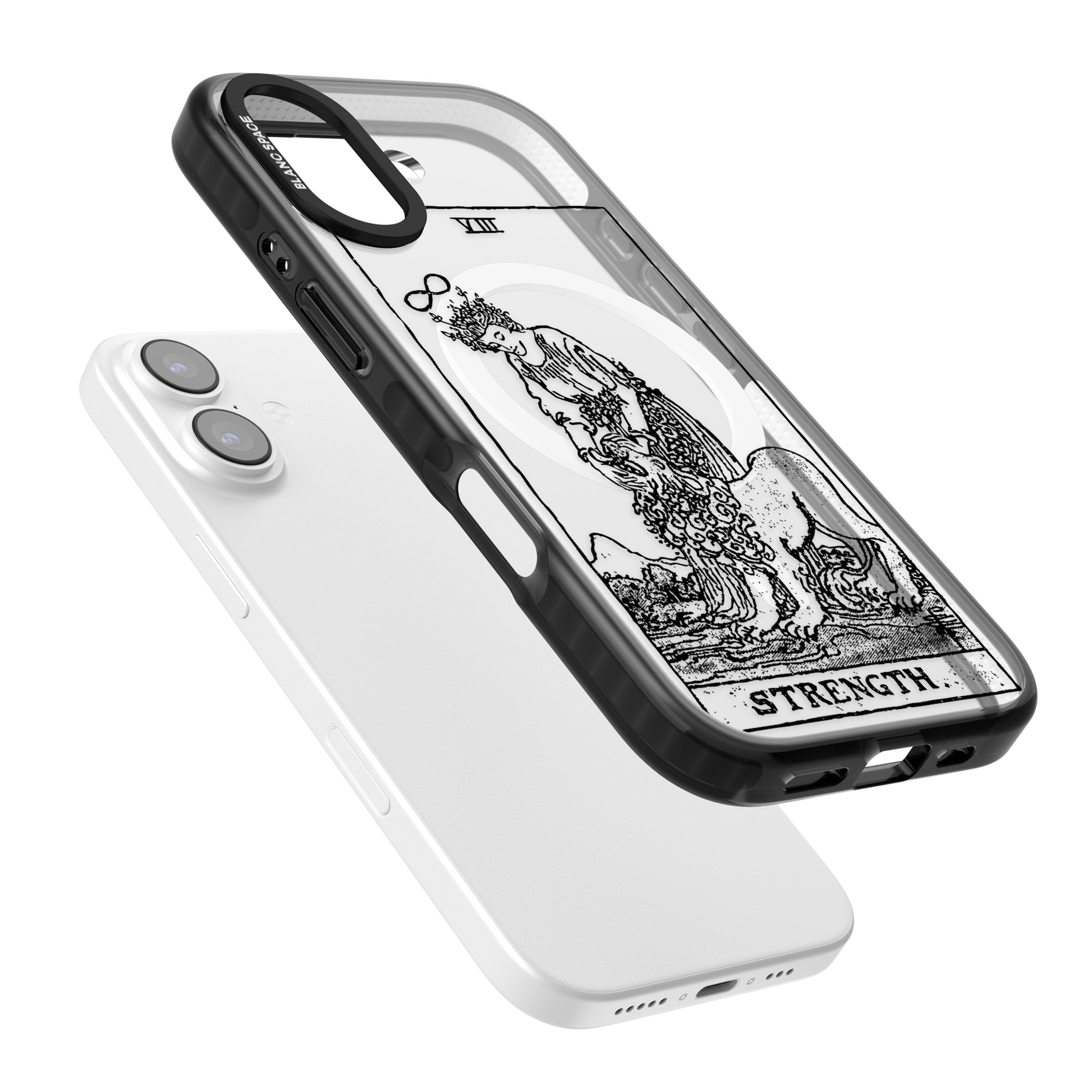 Personalised Strength Tarot Card (Clear) iPhone 17 Impact Pro Black Phone Case Colours