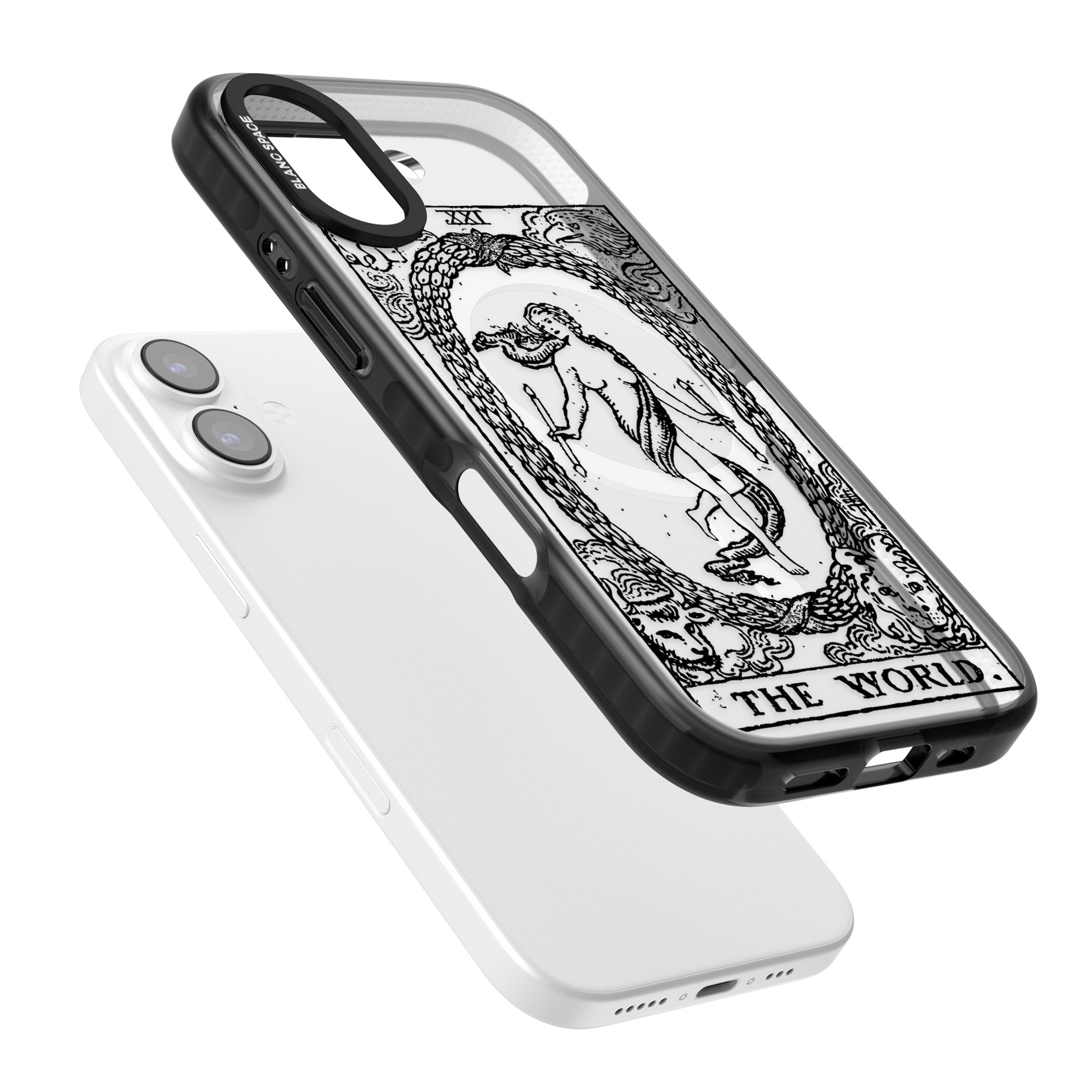 Personalised The World Tarot Card (Clear) iPhone 17 Impact Pro Black Phone Case Colours