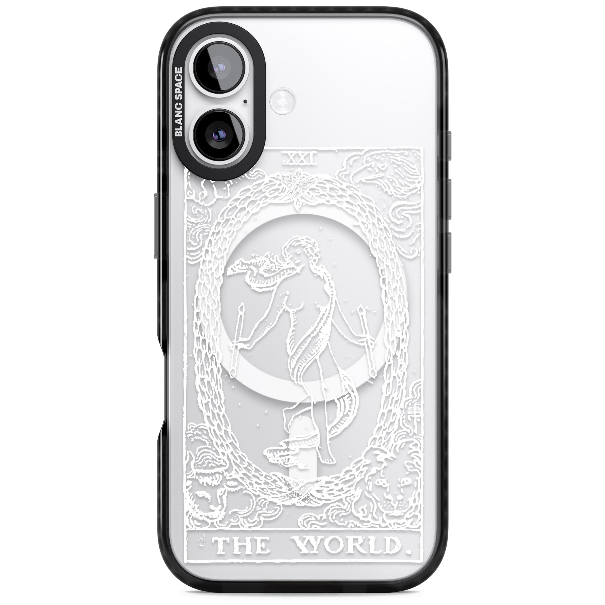 Personalised The World Tarot Card (White) iPhone 17 Impact Pro Black Phone Case