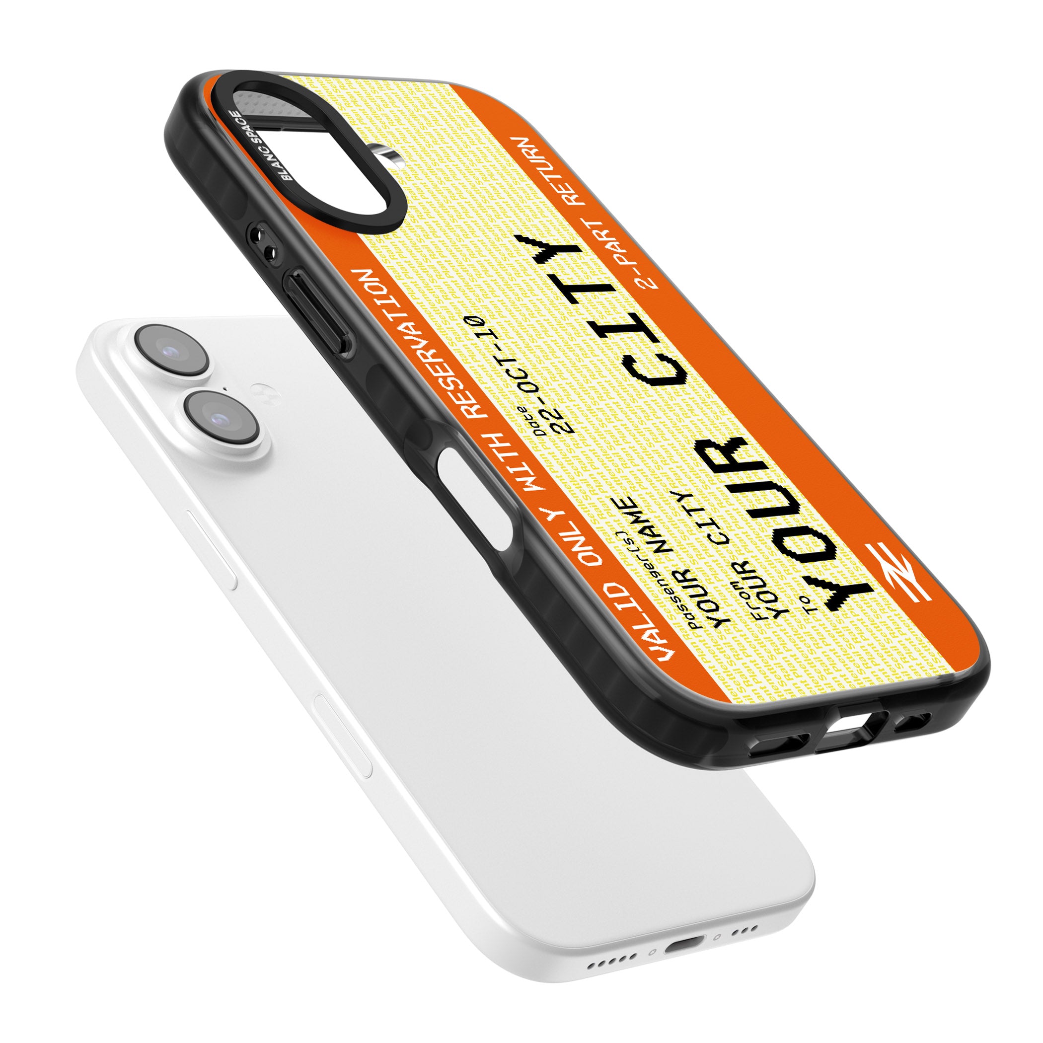 Personalised Create Your Own Train Ticket iPhone 17 Impact Pro Black Phone Case Colours