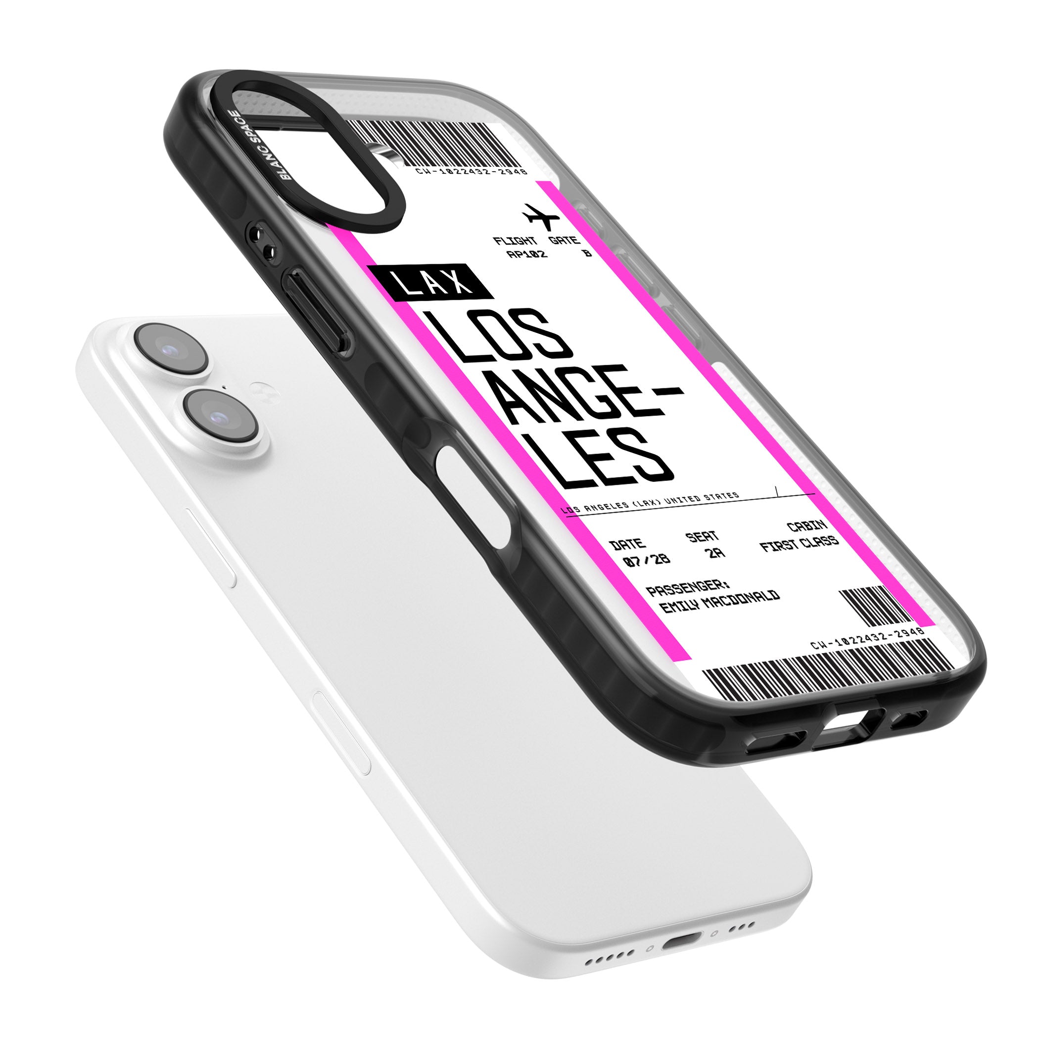 Personalised Los Angeles Boarding Pass iPhone 17 Impact Pro Black Phone Case Colours