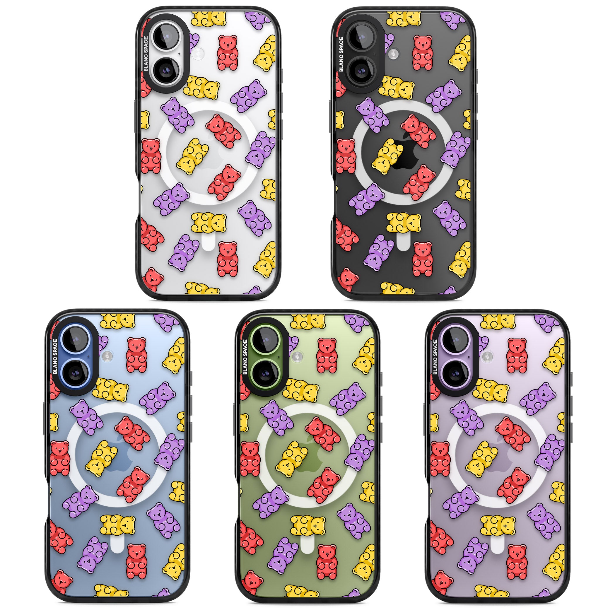 Gummy Bear Pattern iPhone 17 Impact Pro Black Phone Case APT Impact Protection