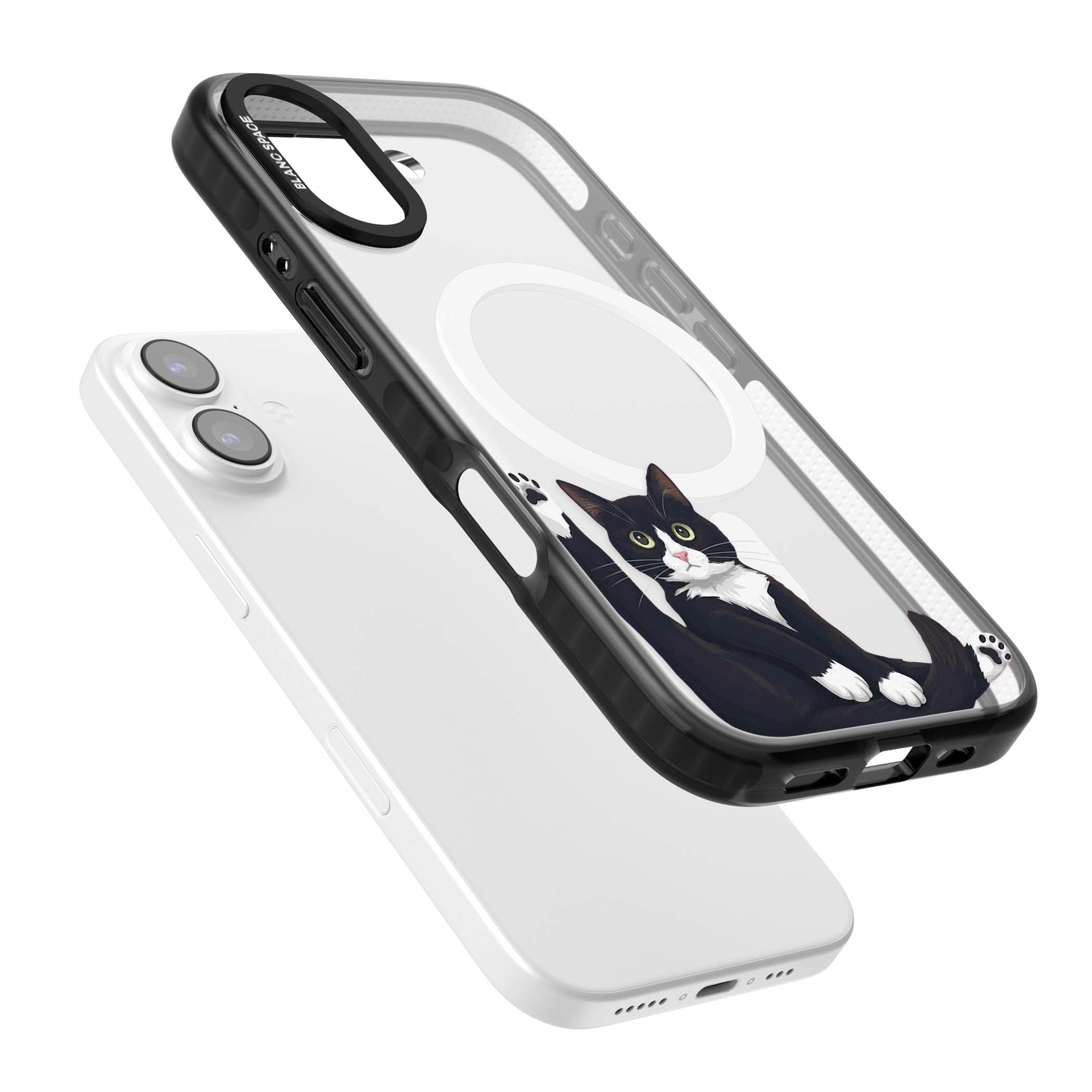 Mid-Groom Cat animals iPhone case | Black Impact Magsafe case for iPhone 17