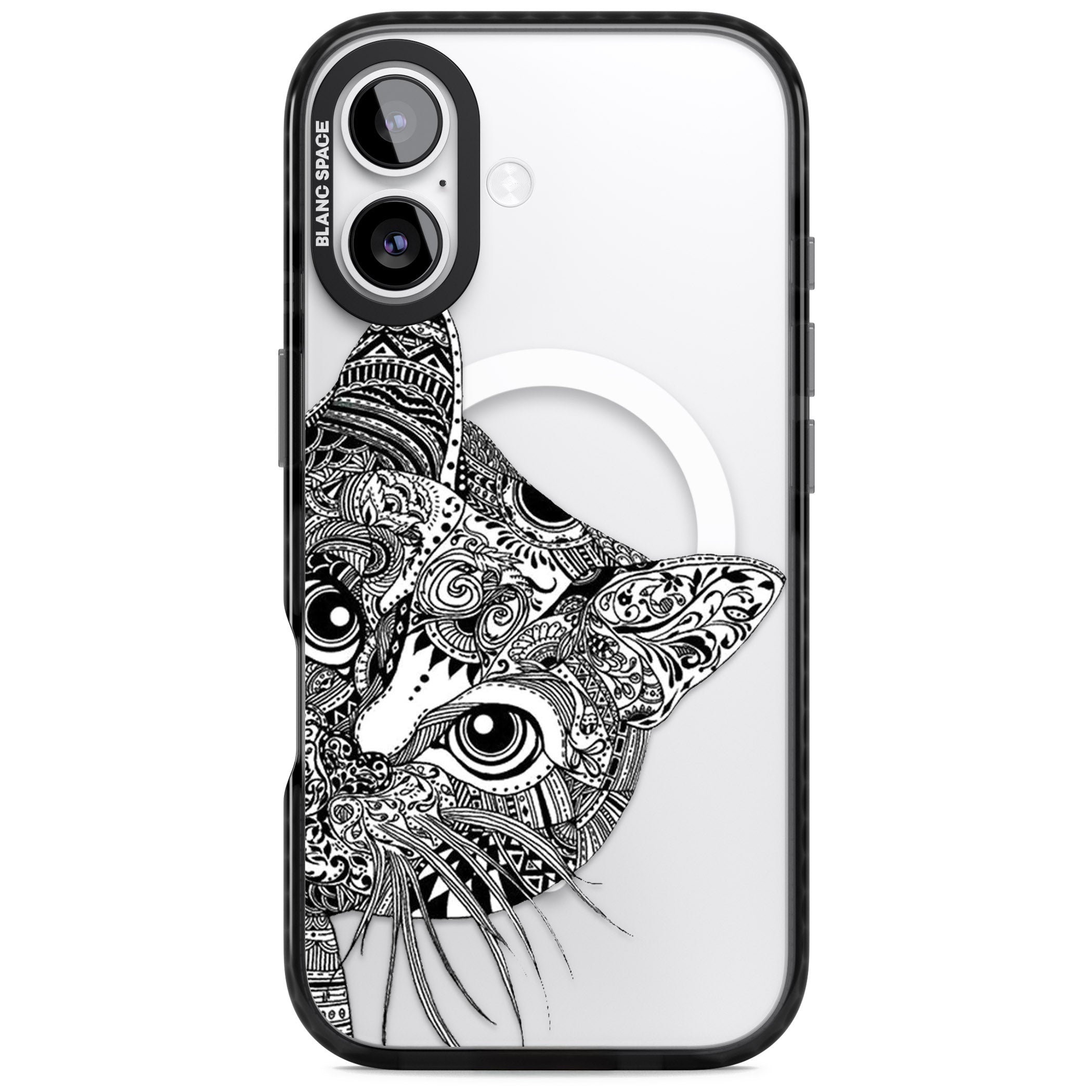 Henna Cat iPhone 17 Impact Pro Black Phone Case