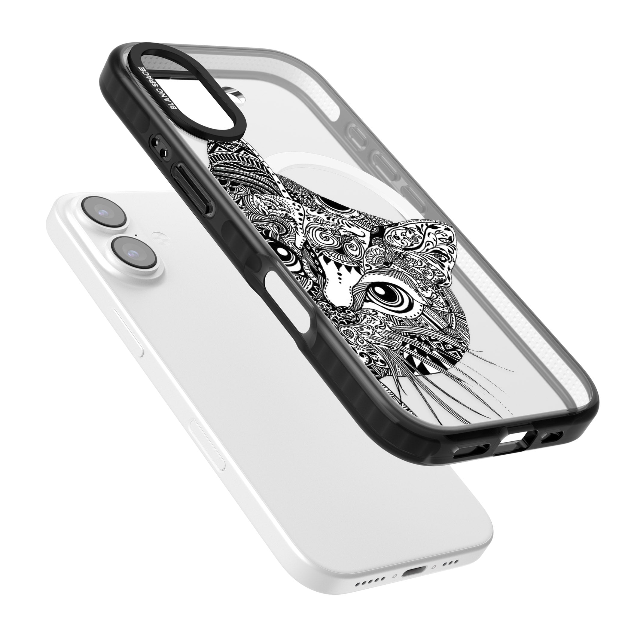 Henna Cat iPhone 17 Impact Pro Black Phone Case Colours