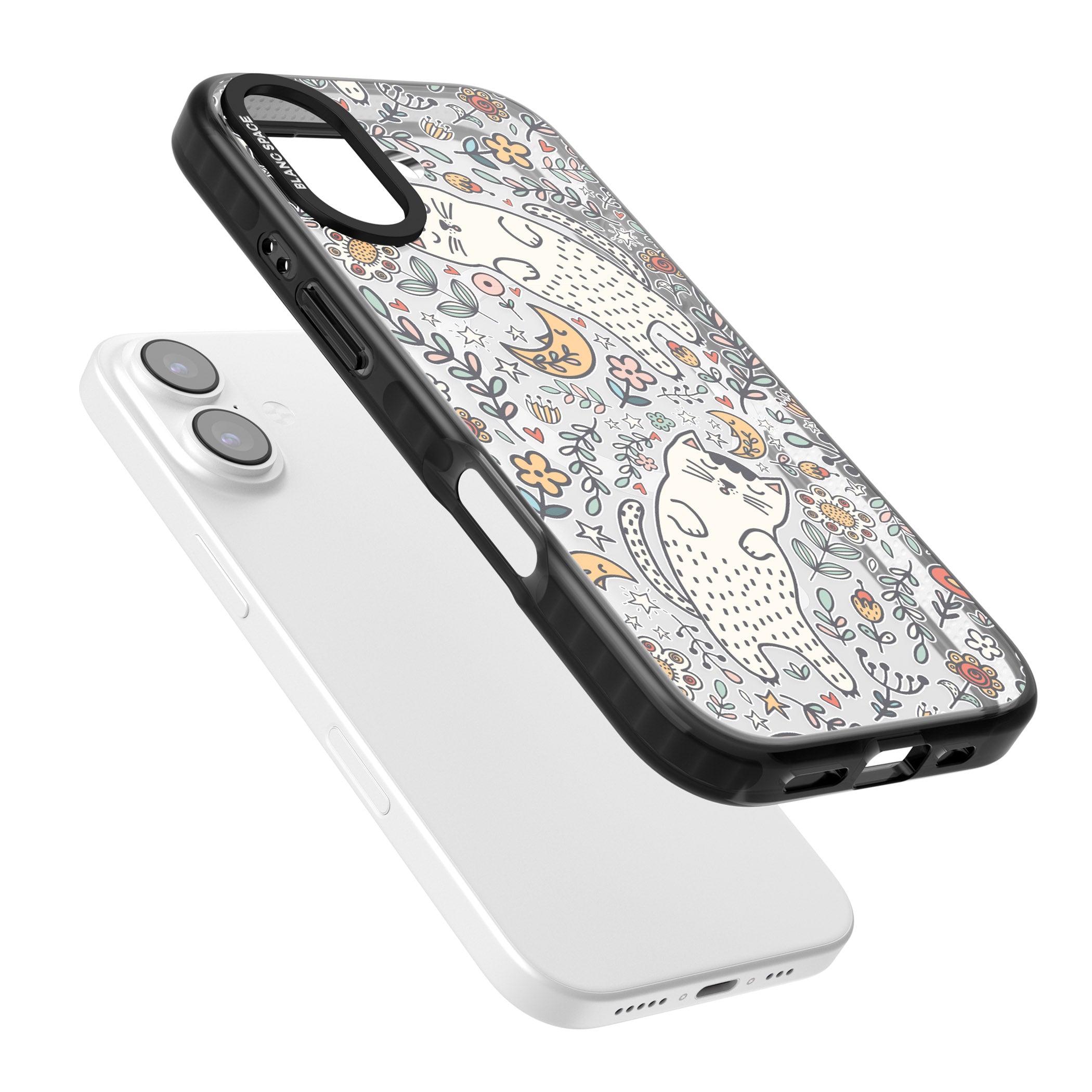 Sleeping Cat Pattern iPhone 17 Impact Pro Black Phone Case Colours