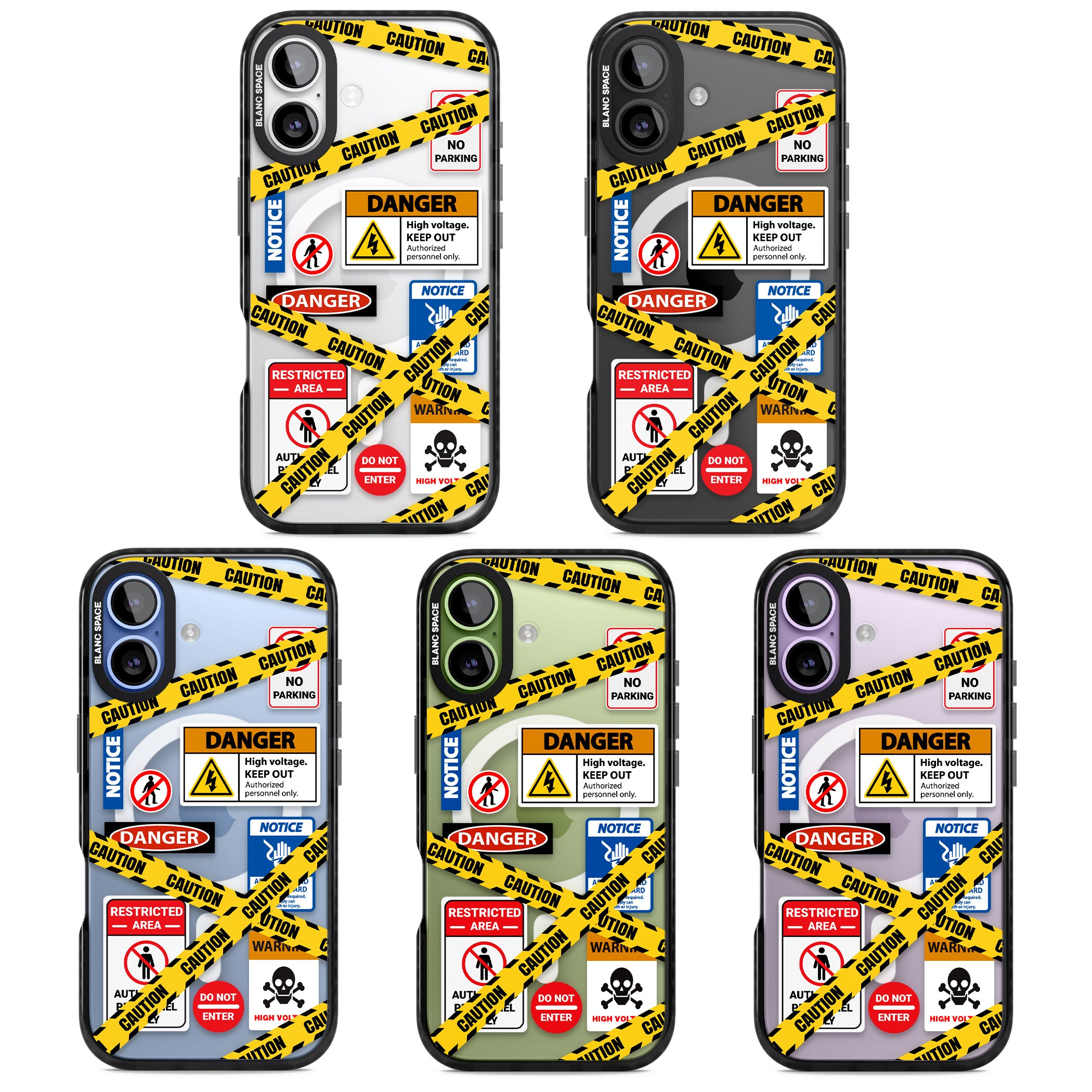 Caution Sign iPhone 17 Impact Pro Black Phone Case APT Impact Protection