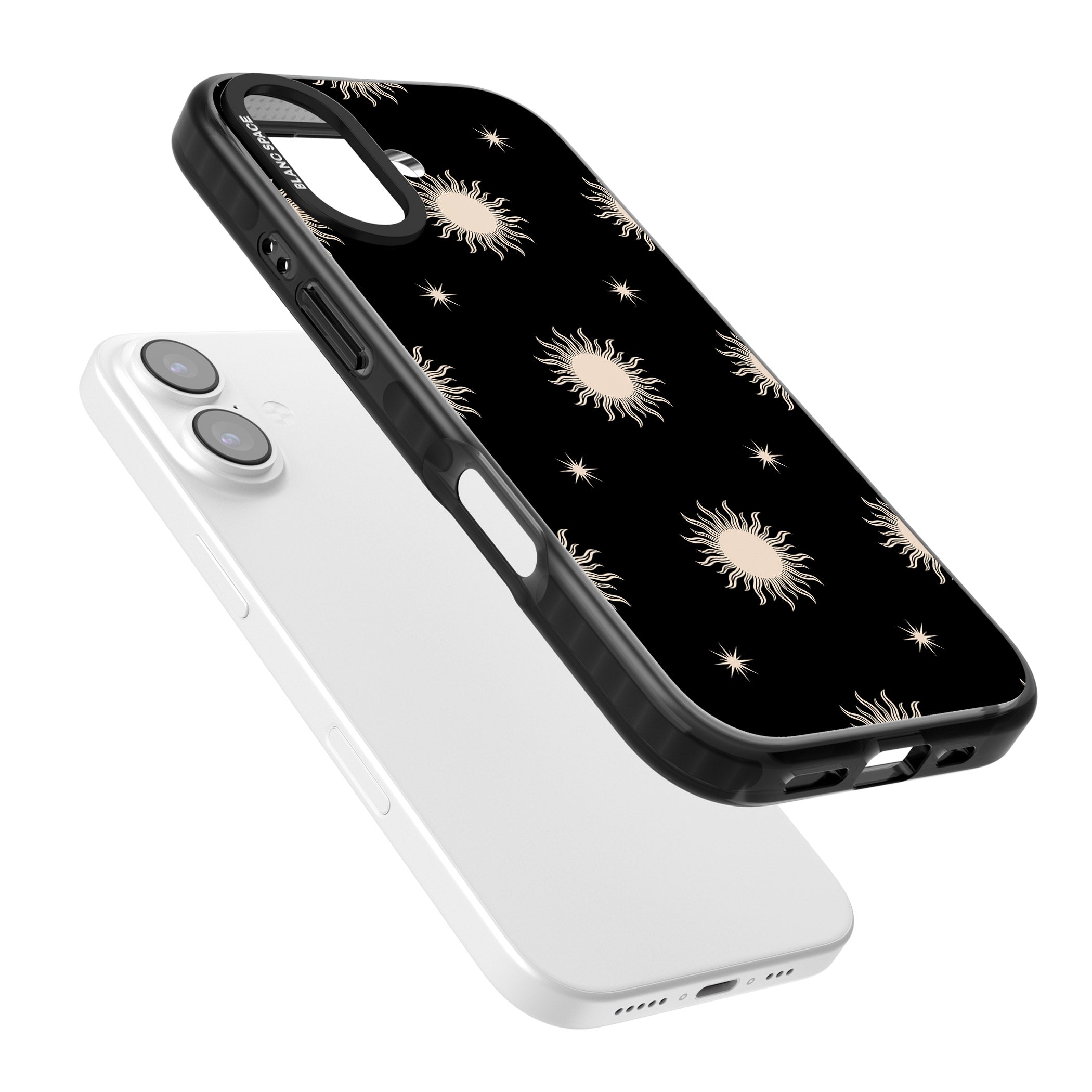 Celestial Patterns Classic Suns (Black) iPhone 17 Impact Pro Black Phone Case Colours