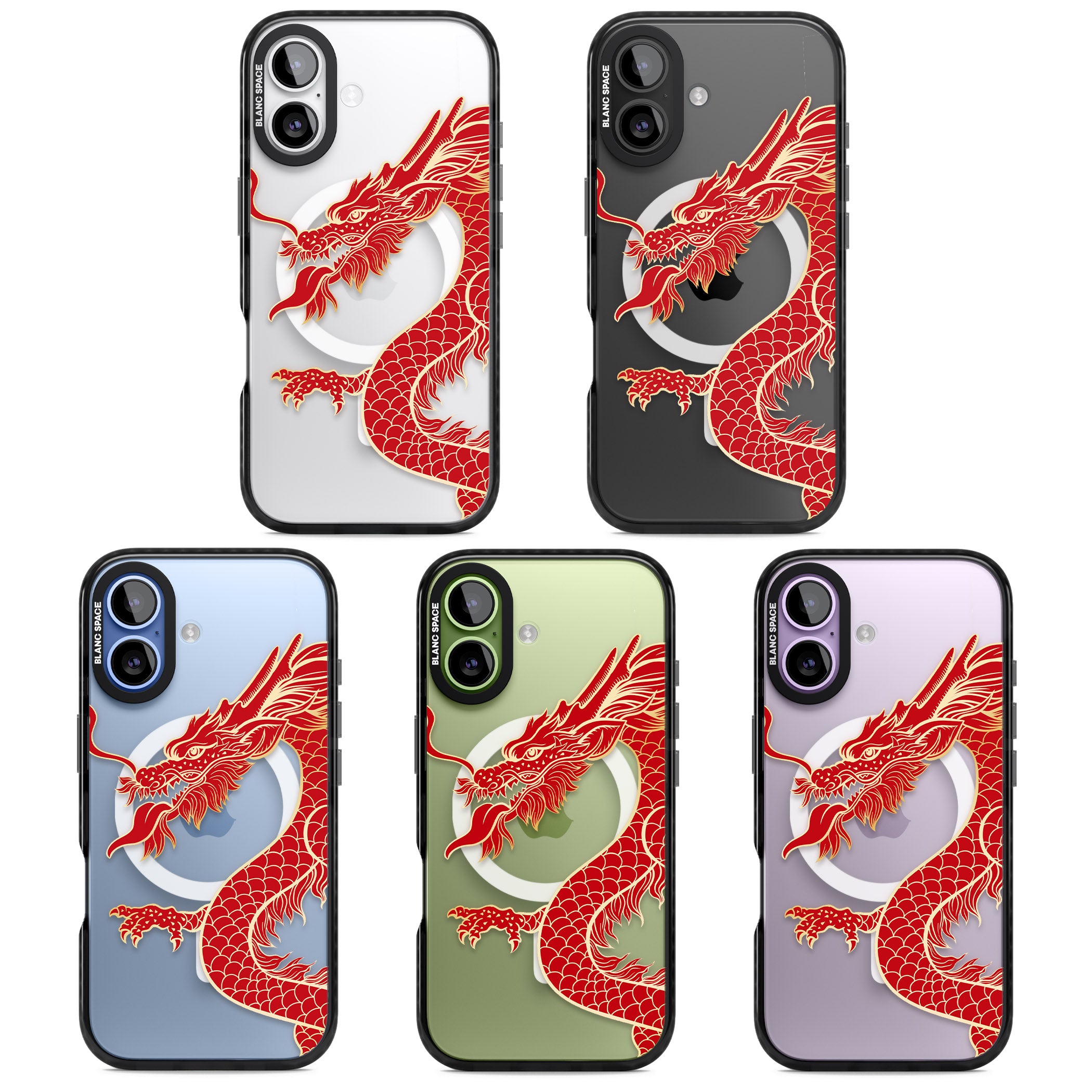 Large Red Dragon iPhone 17 Impact Pro Black Phone Case APT Impact Protection