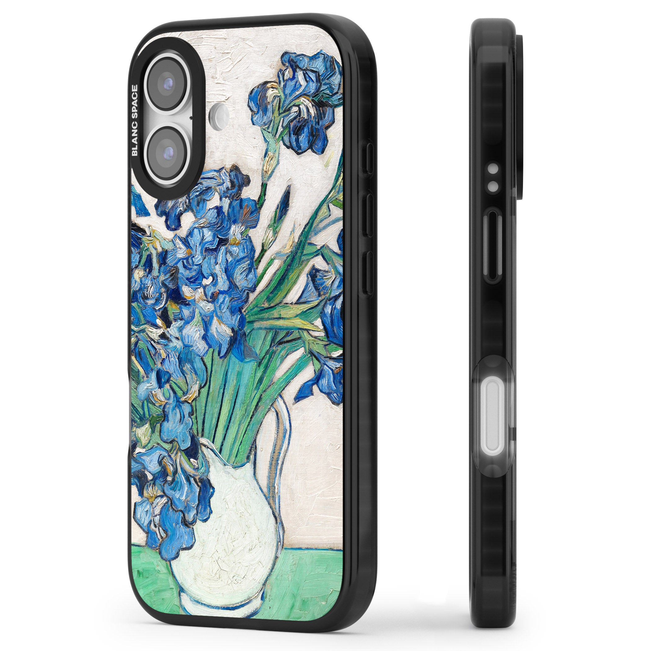 Irises By Vincent Van Gogh iPhone 17 Impact Pro Black Phone Case Side Profile