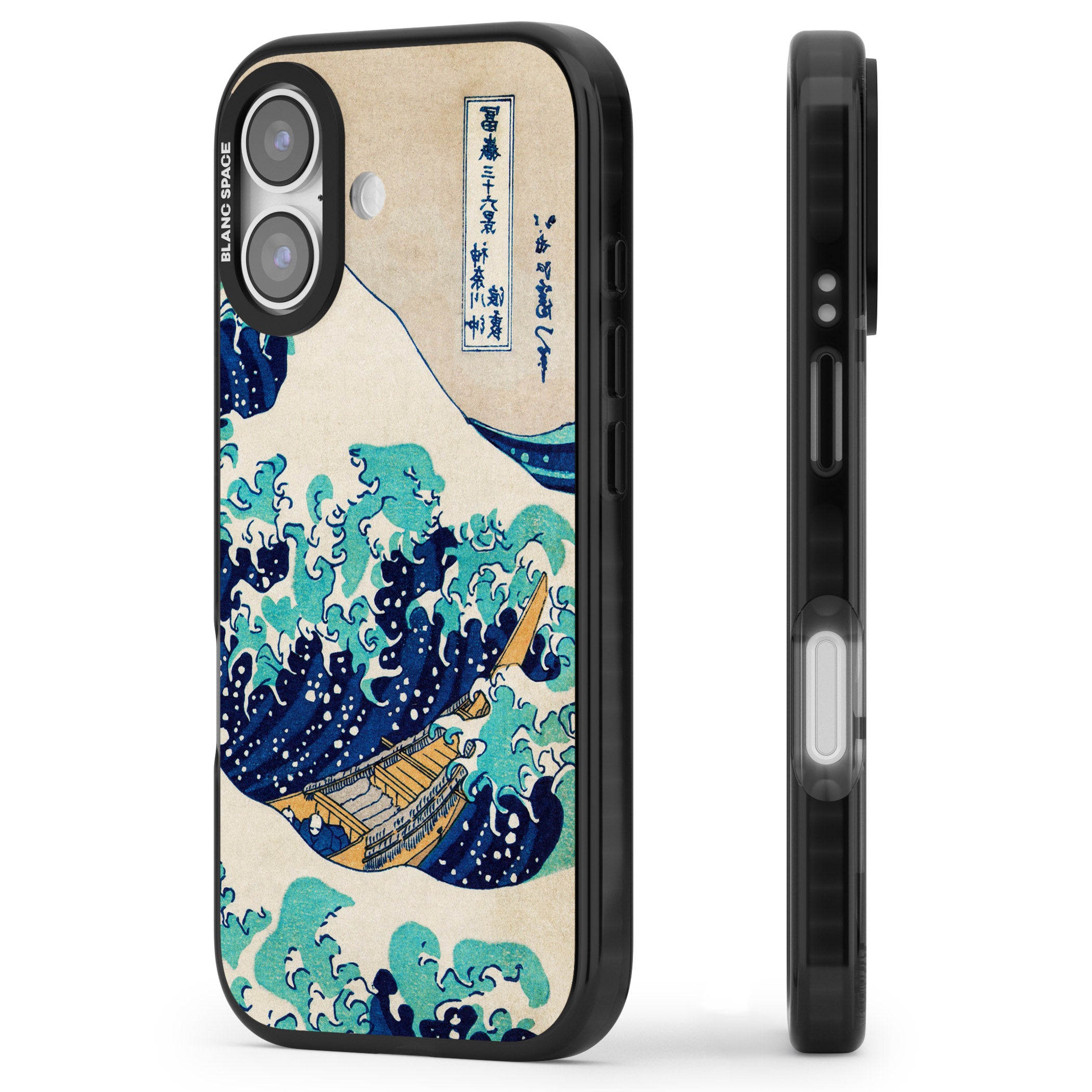 The Great Wave By Katsushika Hokusai iPhone 17 Impact Pro Black Phone Case Side Profile