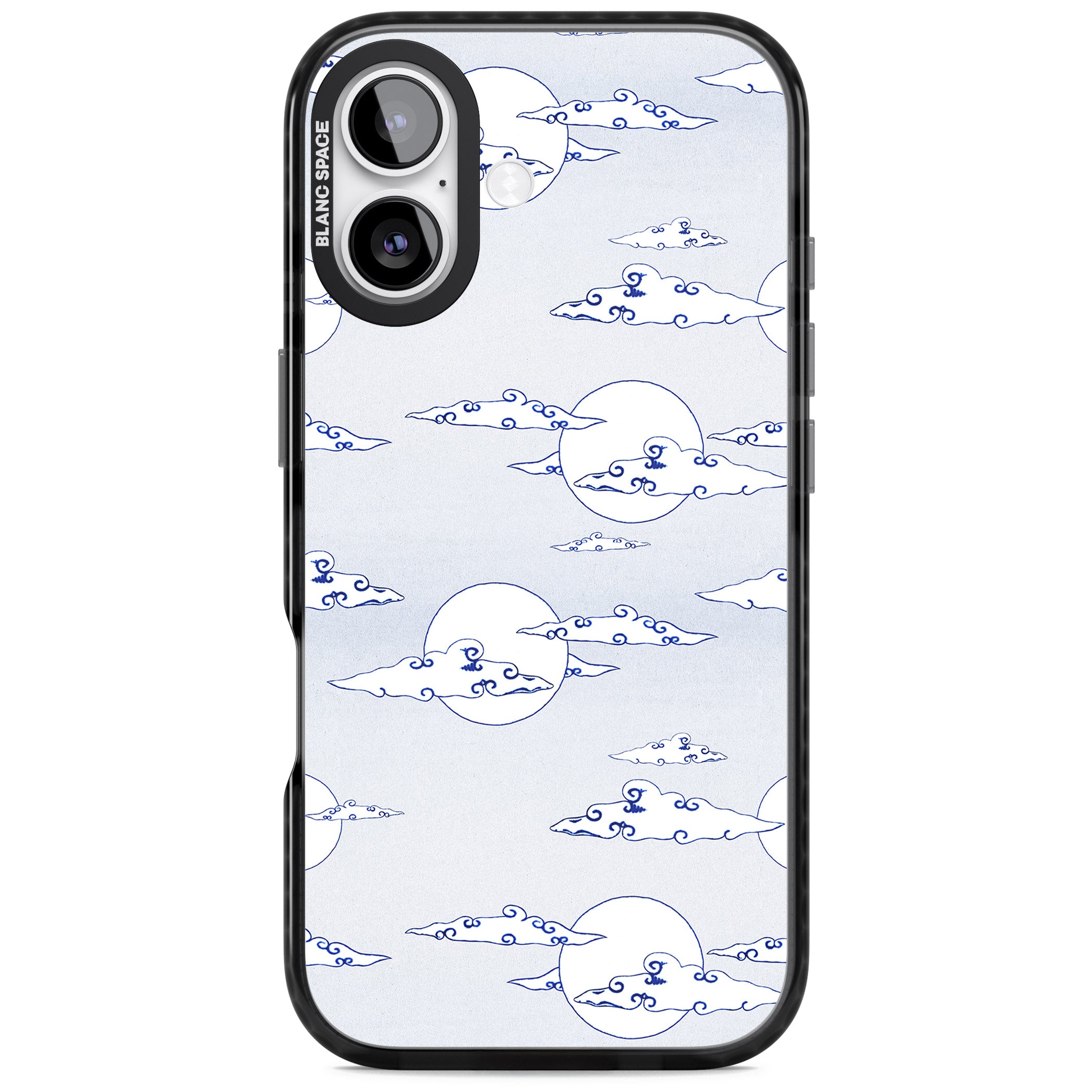Moon & Clouds iPhone 17 Impact Pro Black Phone Case