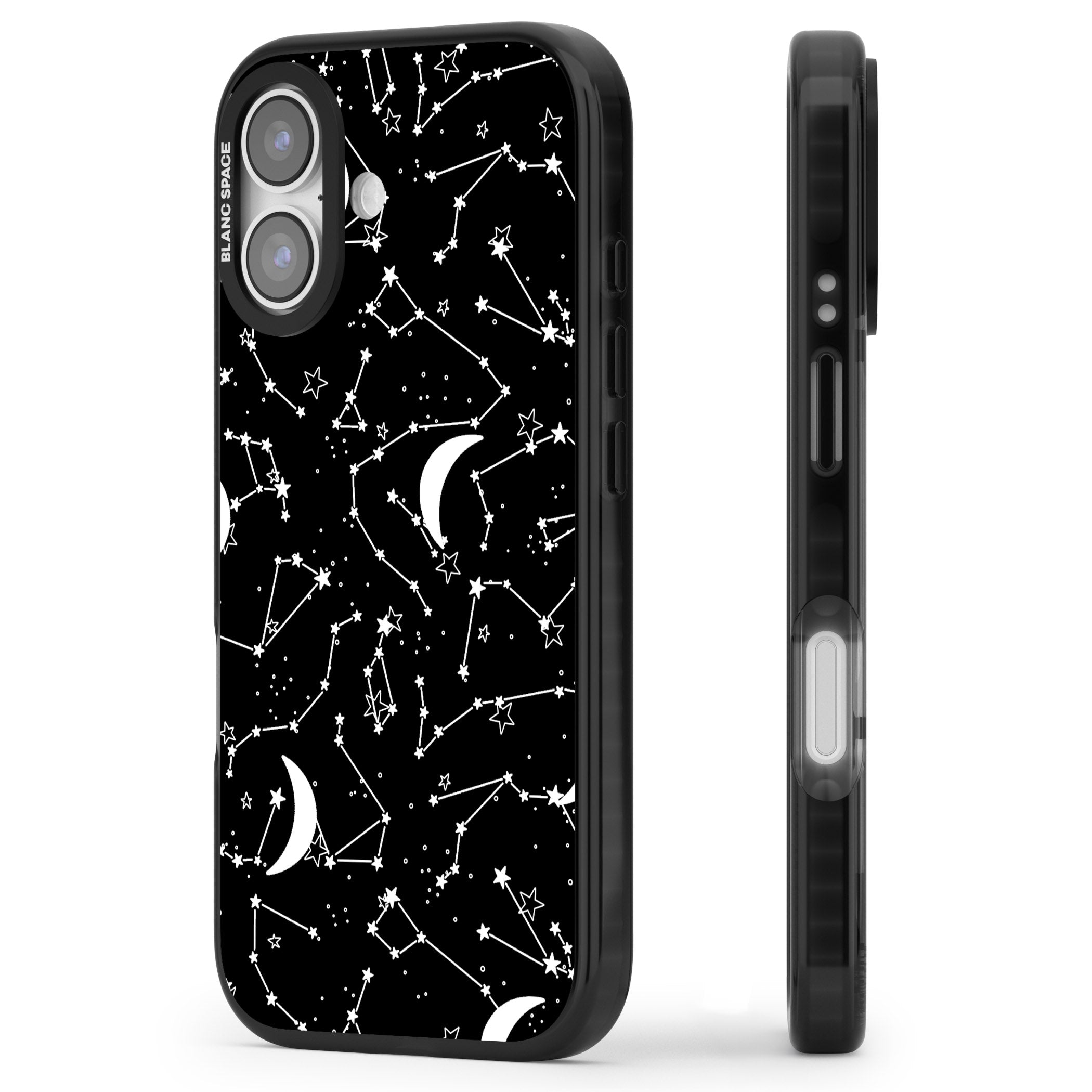 Black Celestial Constellations iPhone 17 Impact Pro Black Phone Case Side Profile