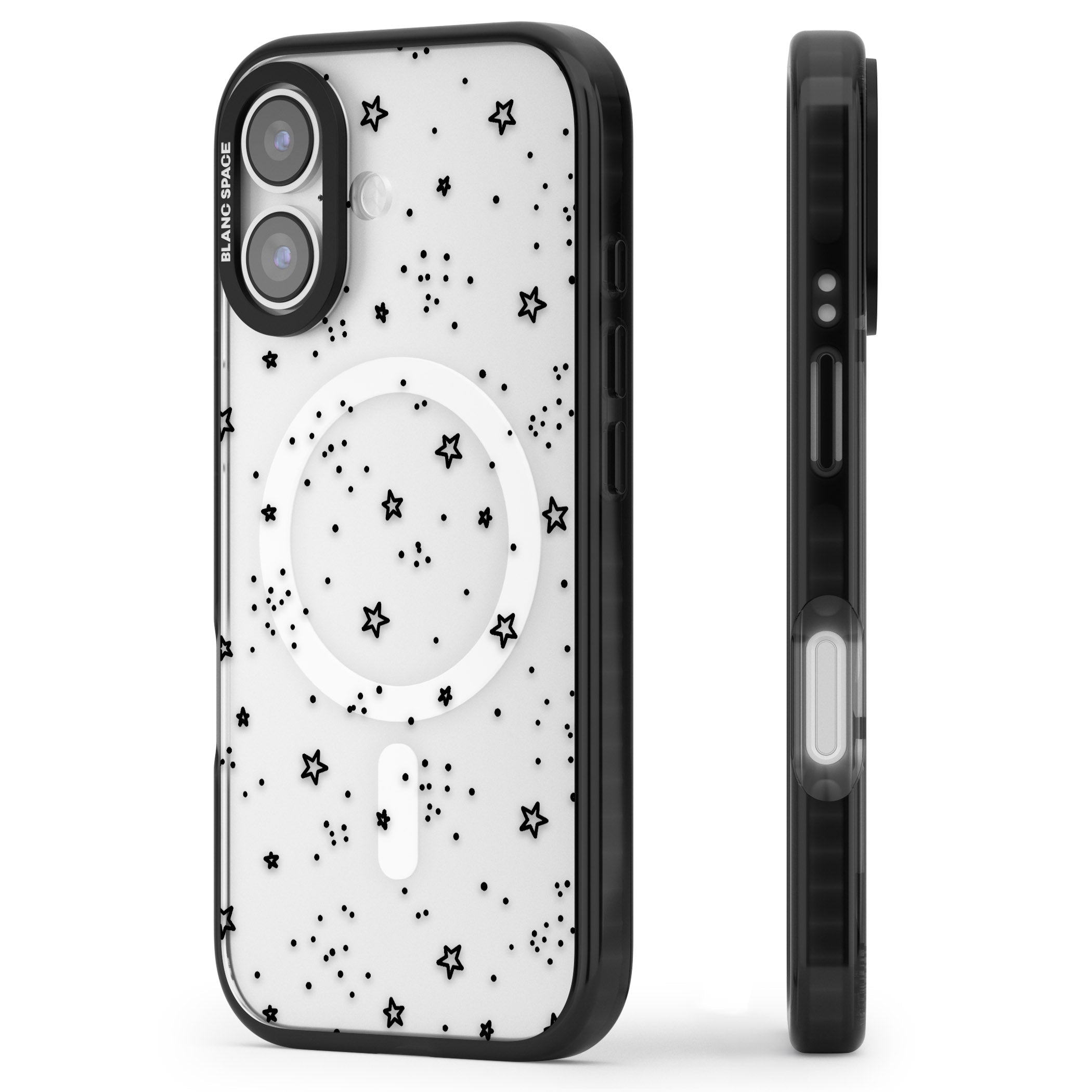 Starry Night Sky iPhone 17 Impact Pro Black Phone Case Side Profile