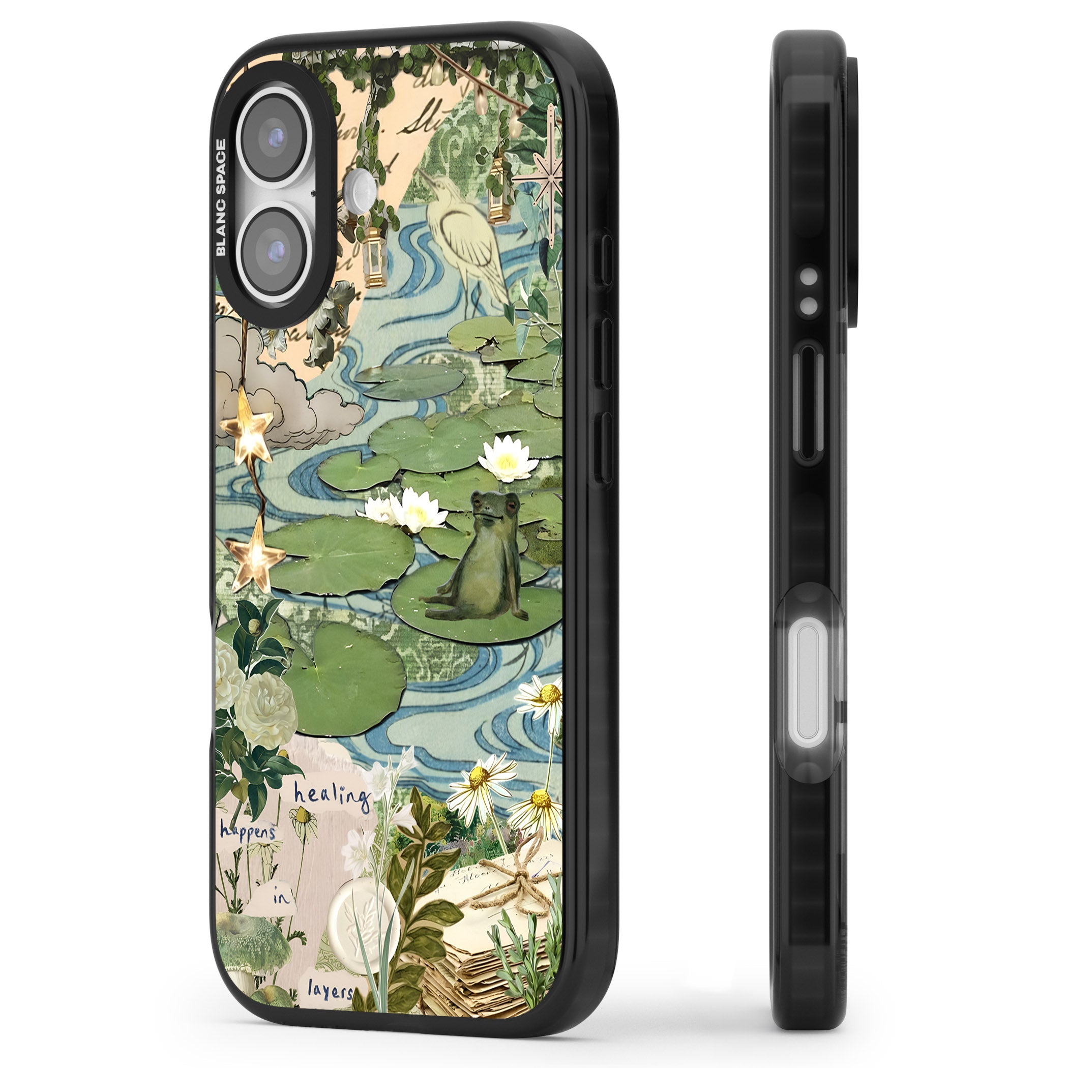 Lily Pad River iPhone 17 Impact Pro Black Phone Case Side Profile