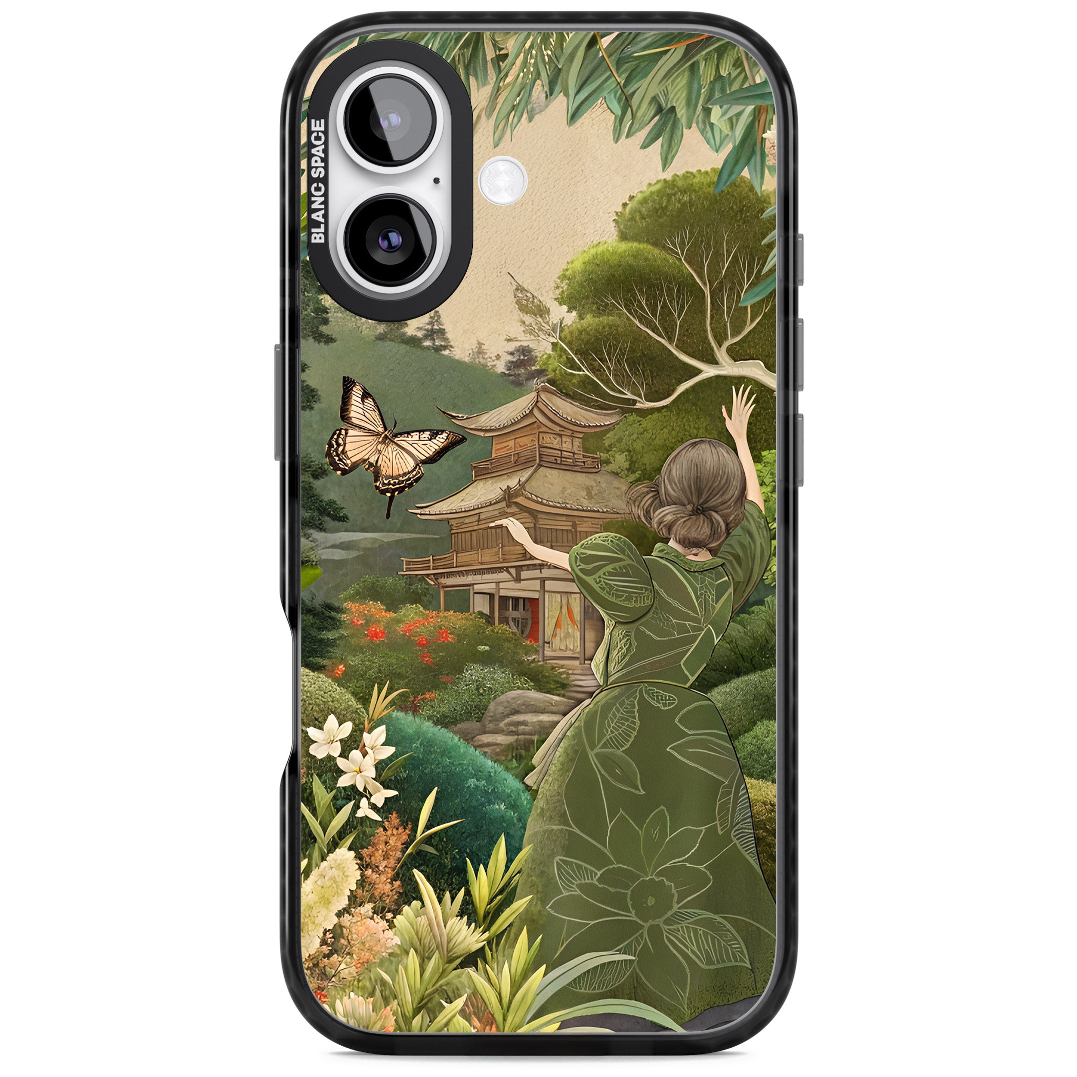 Japanese Nature iPhone 17 Impact Pro Black Phone Case