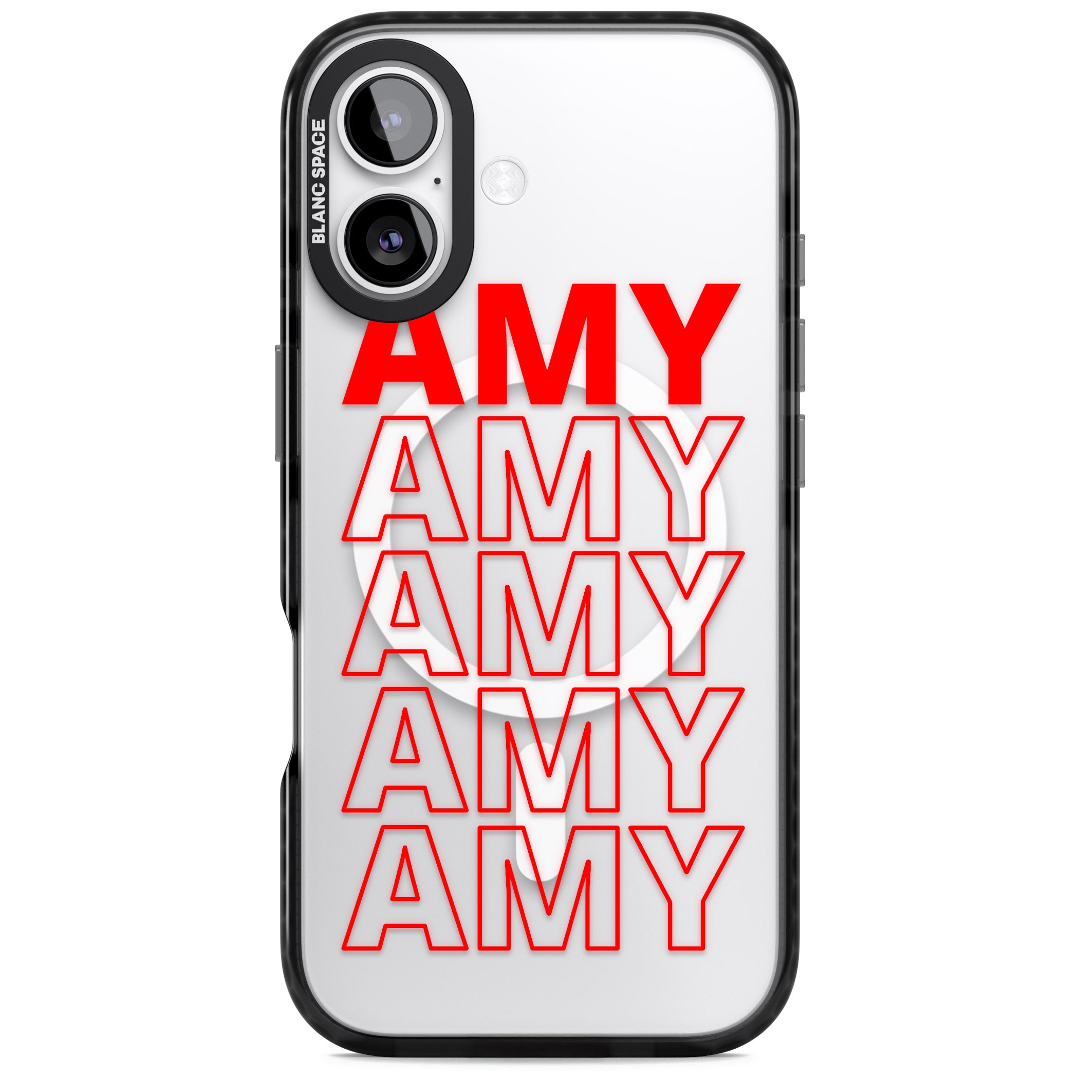 Personalised Bold Name Repeat iPhone 17 Impact Pro Black Phone Case