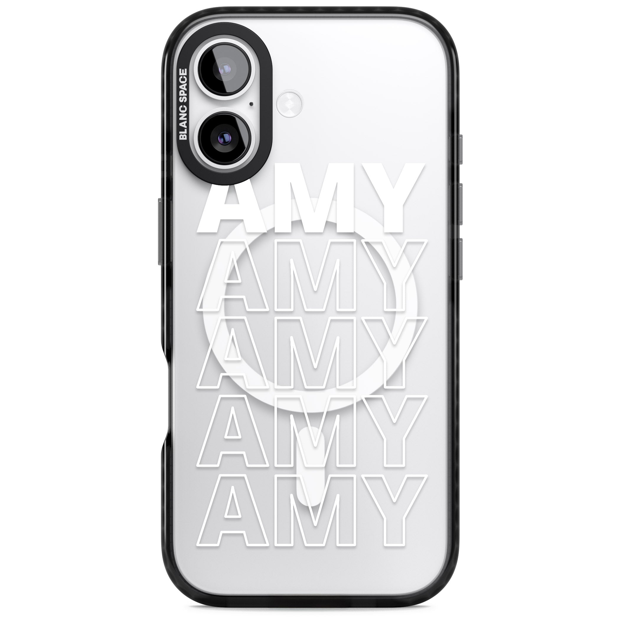 Personalised Bold Name Repeated iPhone 17 Impact Pro Black Phone Case